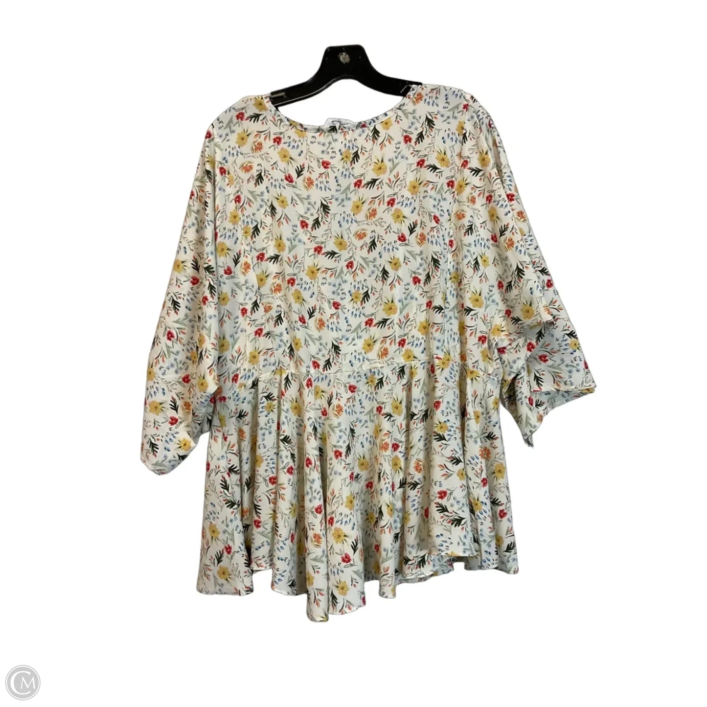 Top 3/4 Sleeve By Clothes Mentor In White, Size: M