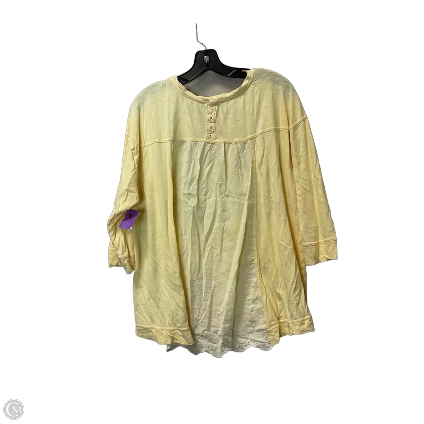 Top 3/4 Sleeve By Democracy In Yellow, Size: 1x