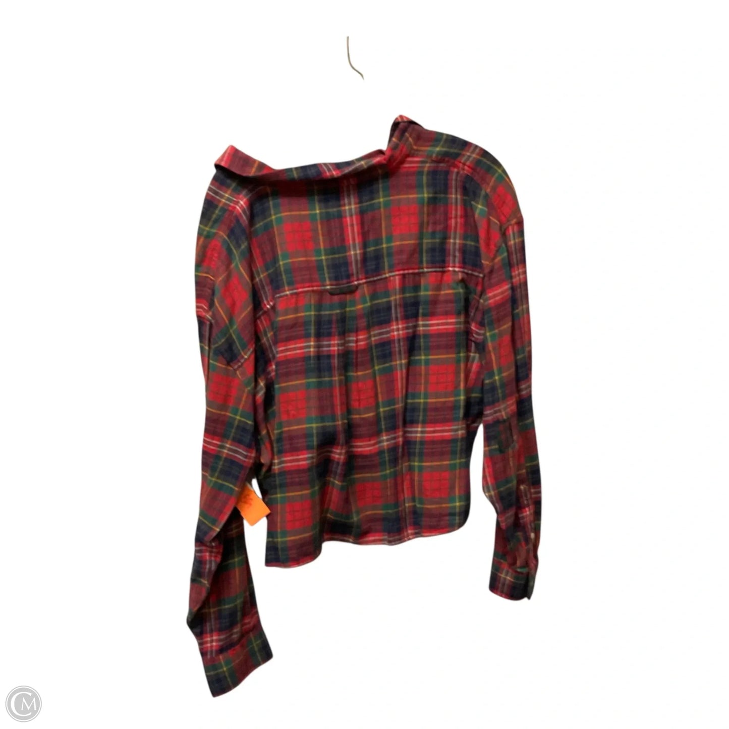 Top Long Sleeve By American Eagle In Plaid Pattern, Size: L