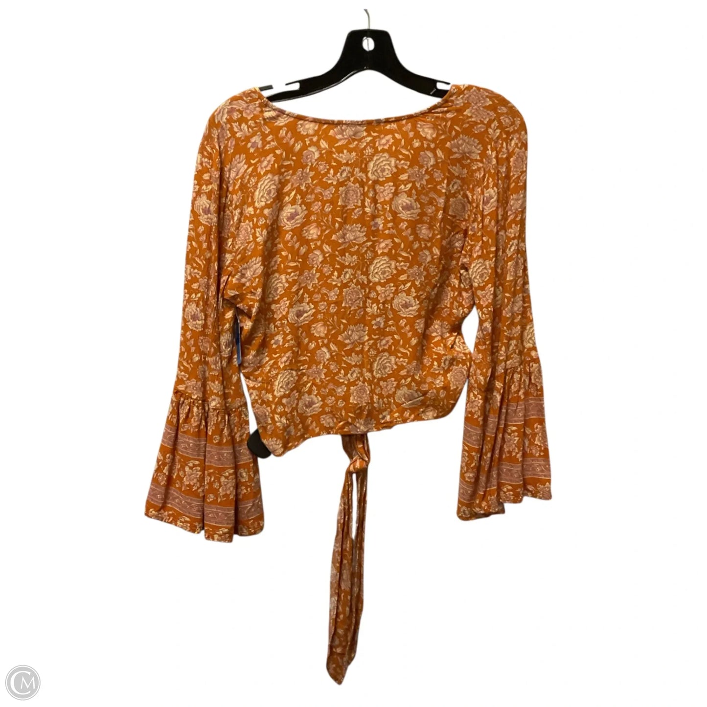 Top Long Sleeve Basic By American Eagle In Orange, Size: Xs