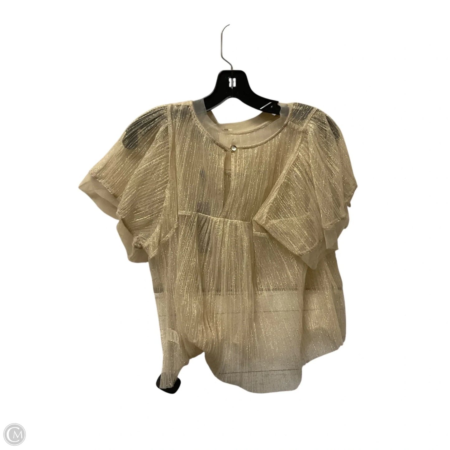 Top Short Sleeve By Anthropologie In Gold, Size: M