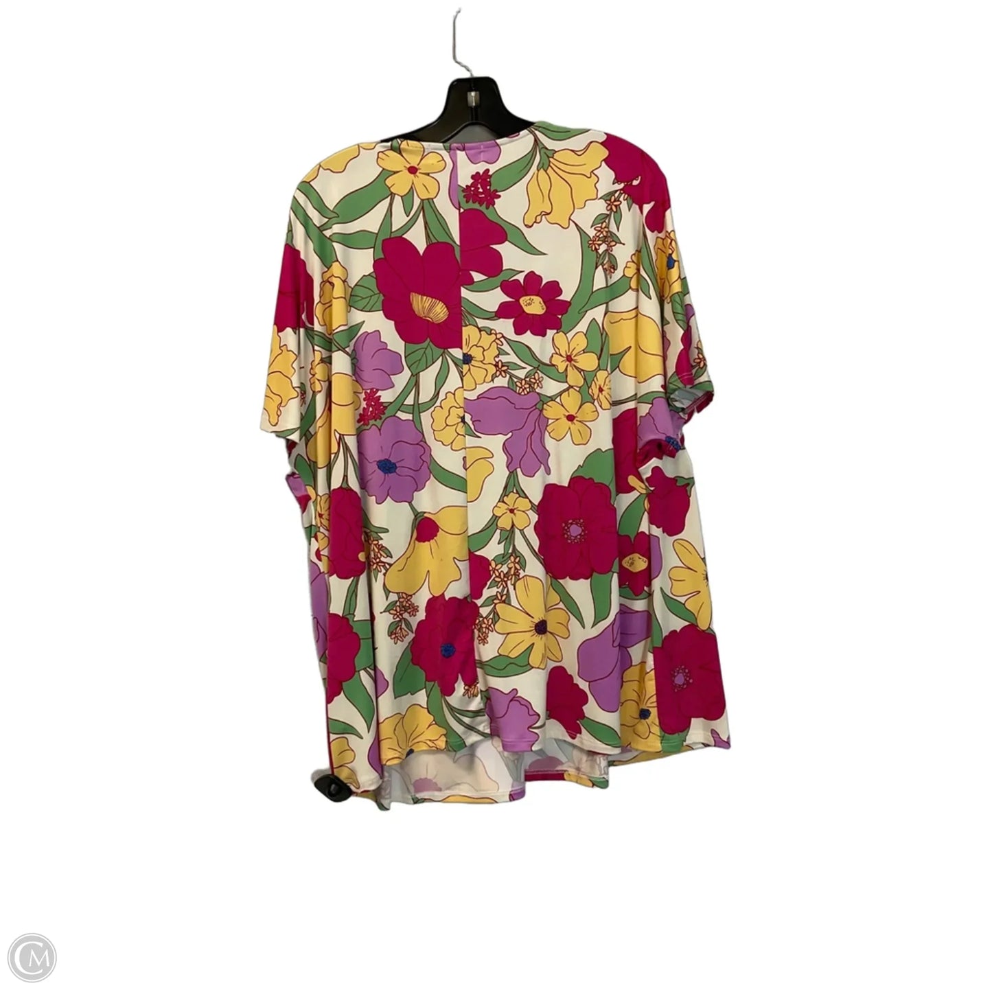 Top Short Sleeve By Haptics In Floral Print, Size: 1x