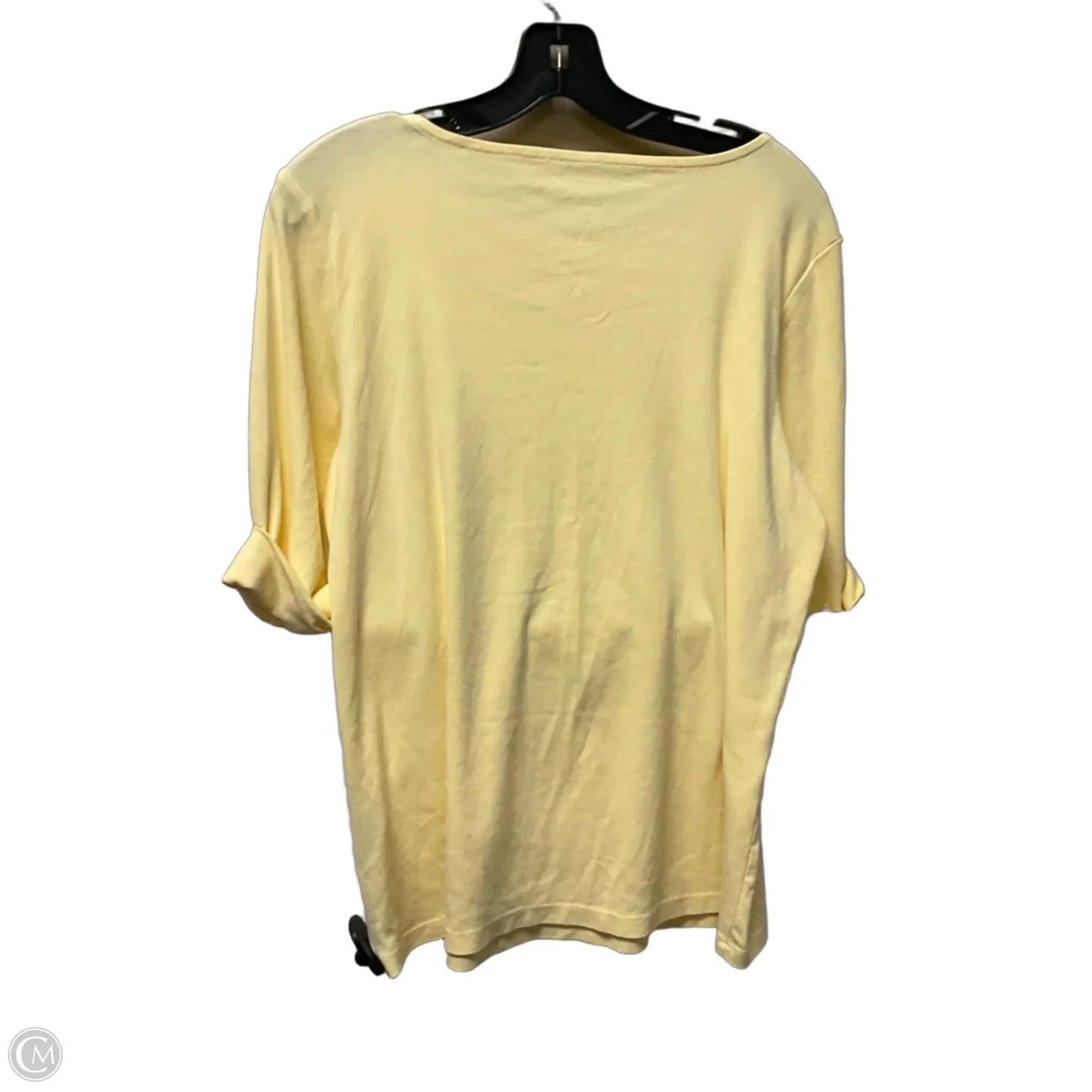 Top Short Sleeve Basic By Christopher And Banks In Yellow, Size: Xl