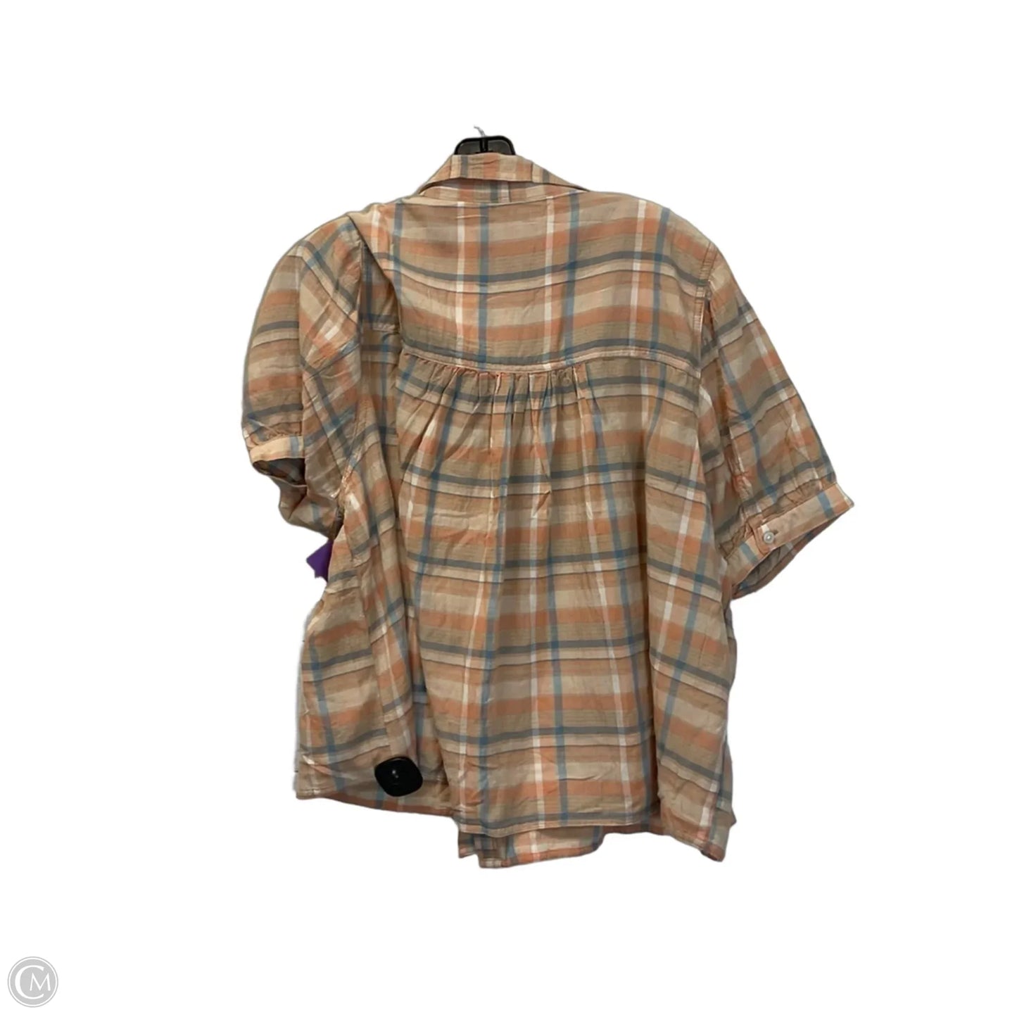 Top Short Sleeve By American Eagle In Plaid Pattern, Size: Xxl