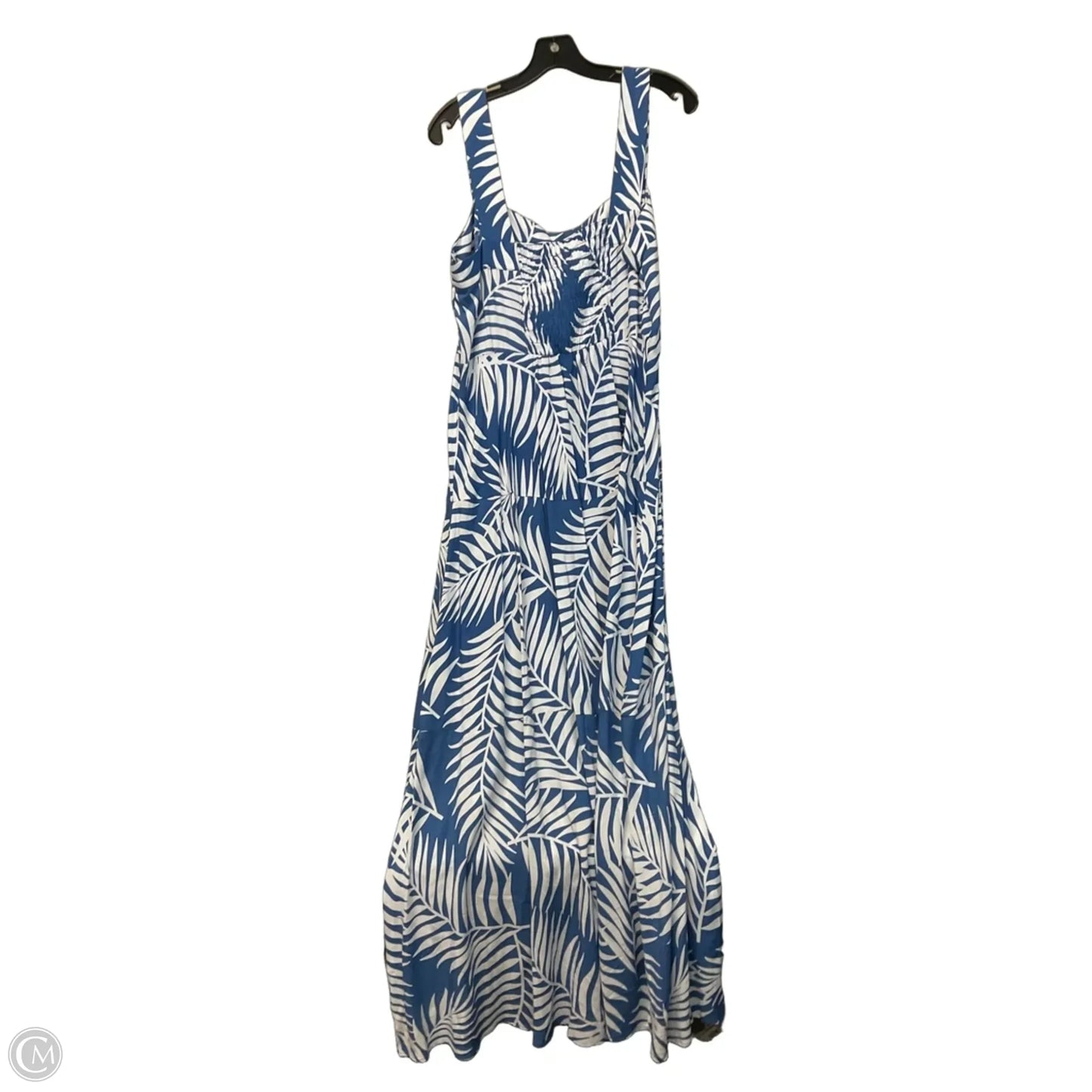 Dress Casual Maxi By Vince Camuto In Blue & White, Size: Xl