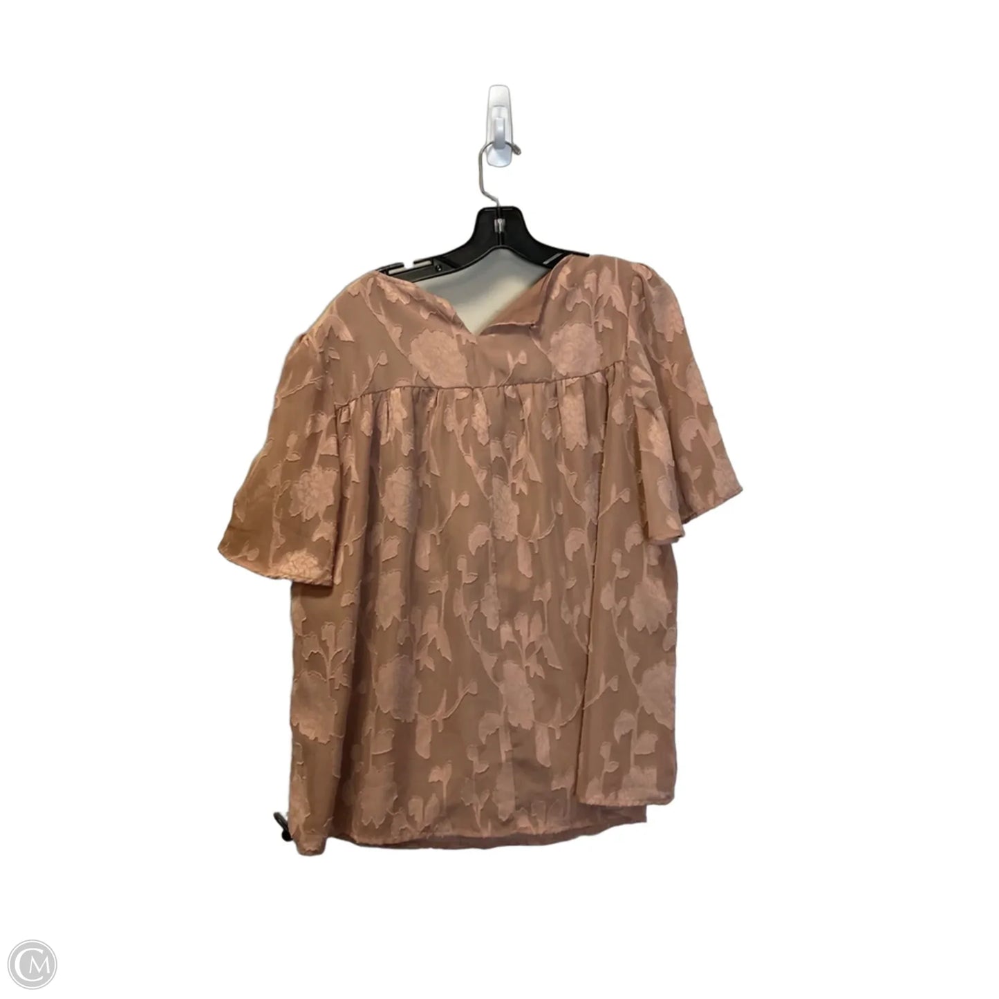 Top Short Sleeve By Clothes Mentor In Tan, Size: L