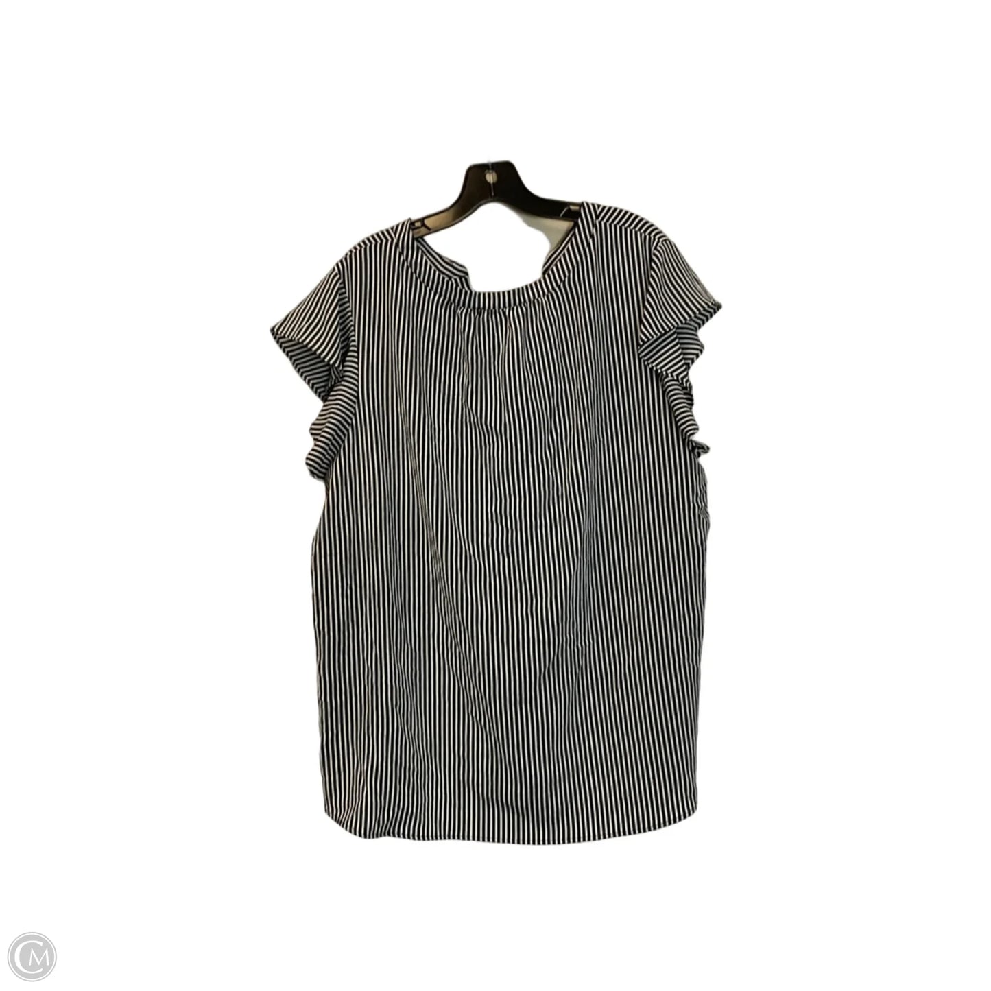 Top Short Sleeve By Adrianna Papell In Striped Pattern, Size: 2x