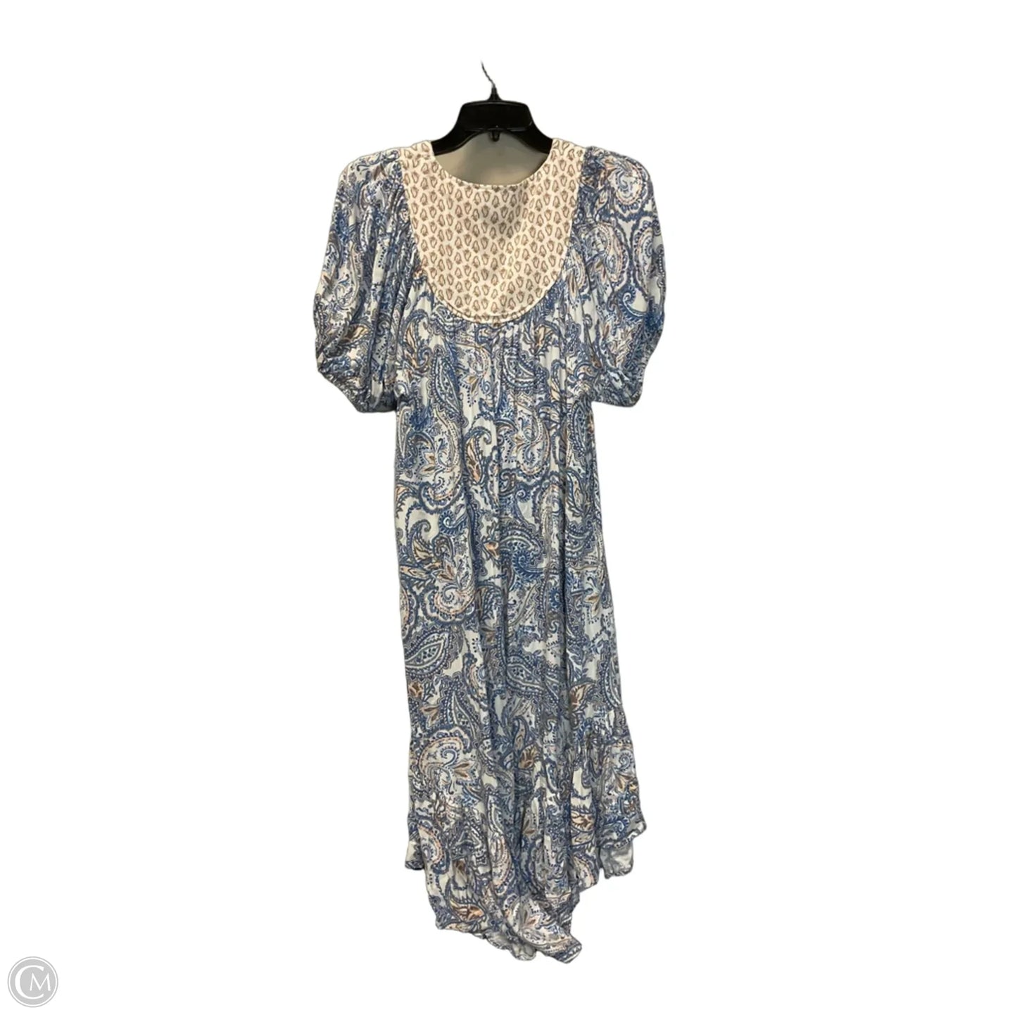 Dress Casual Midi By Lucky Brand In Blue & Cream, Size: Xs