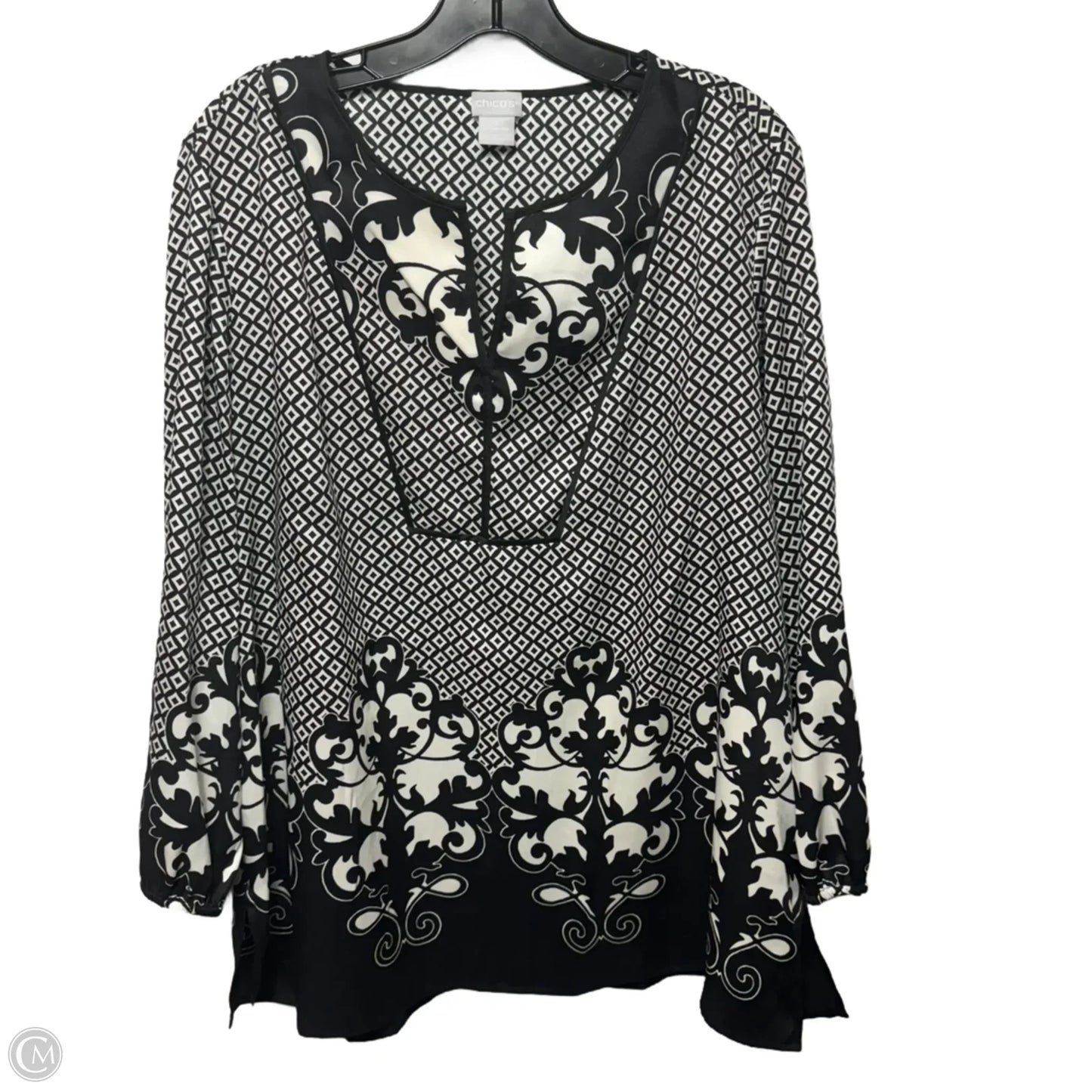 Tunic 3/4 Sleeve By Chicos In Multi-colored, Size: 16