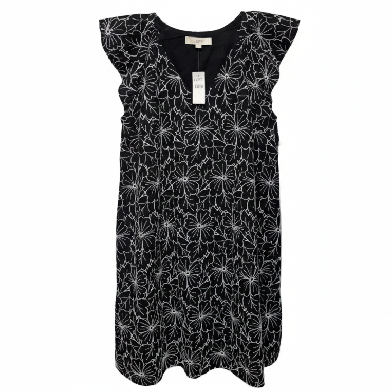 Embroidered Dress Casual Short By Loft In Floral Print, Size: M