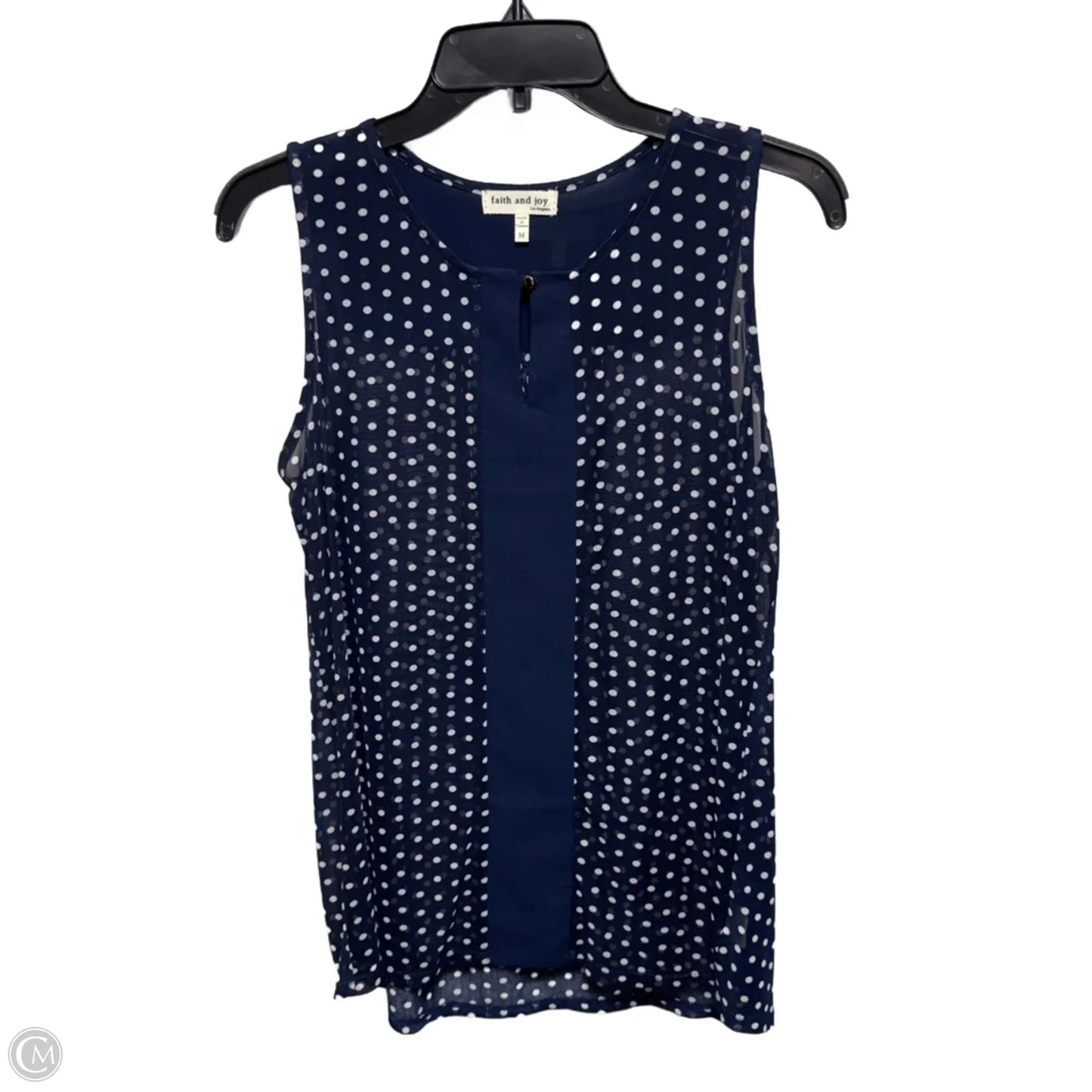 Top Sleeveless By Faith And Joy In Polkadot Pattern, Size: M