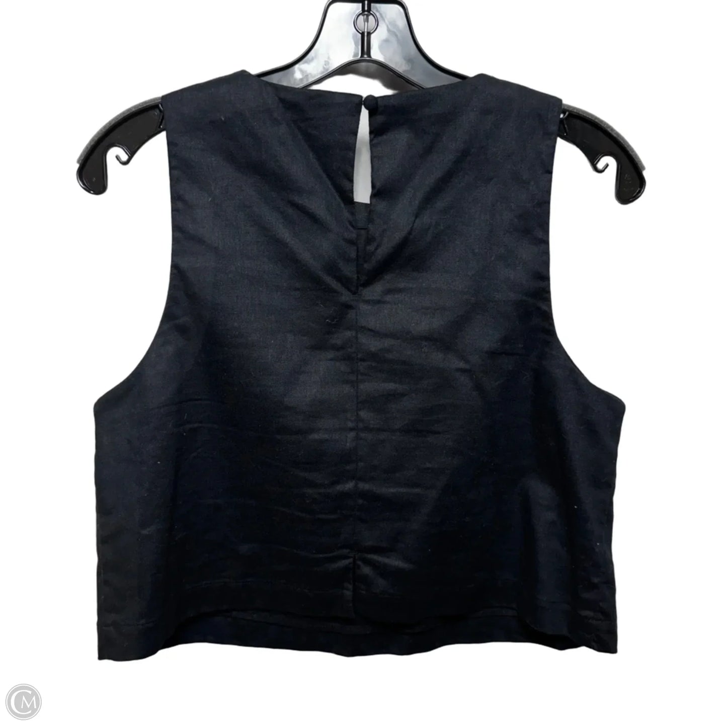 Linen Blend Cropped Top Sleeveless By Banana Republic In Black, Size: M