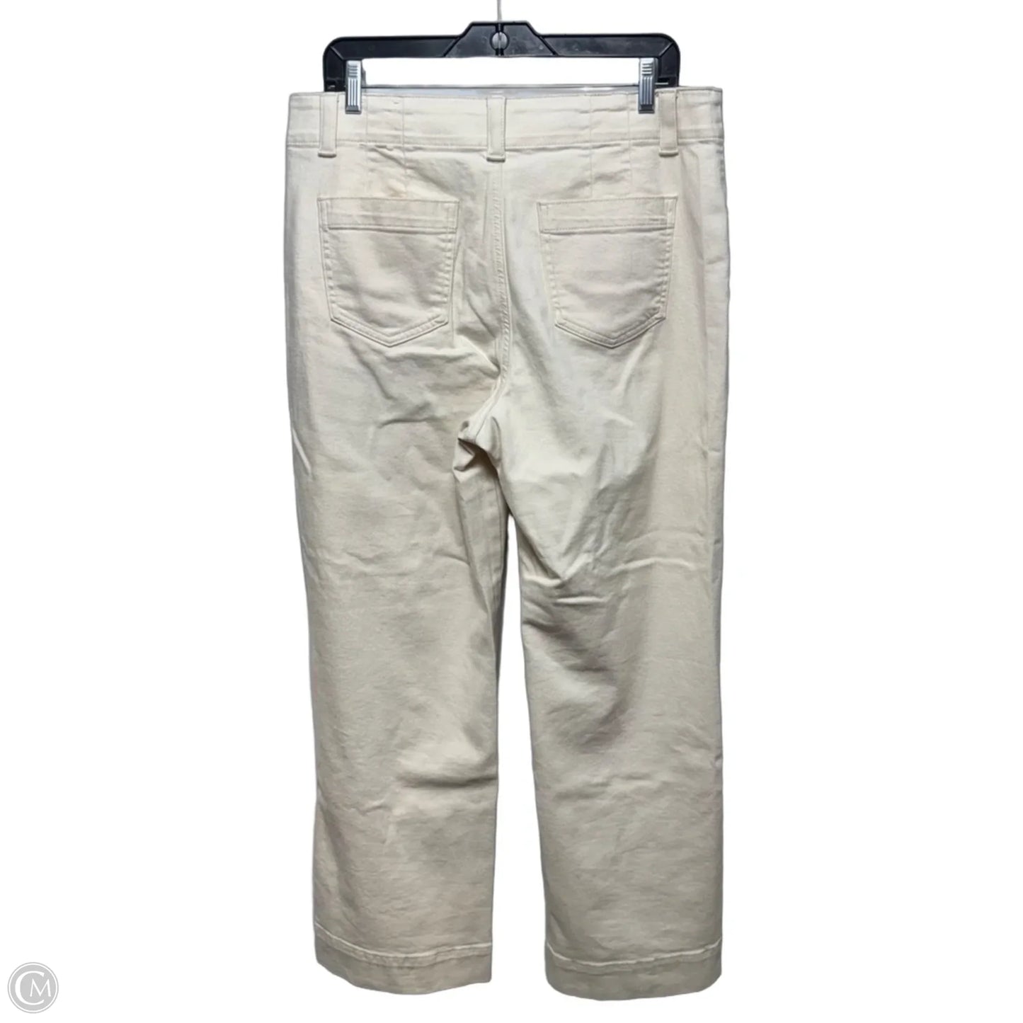 Classic Jean Trouser Jeans By Talbots In Cream Denim, Size: 12
