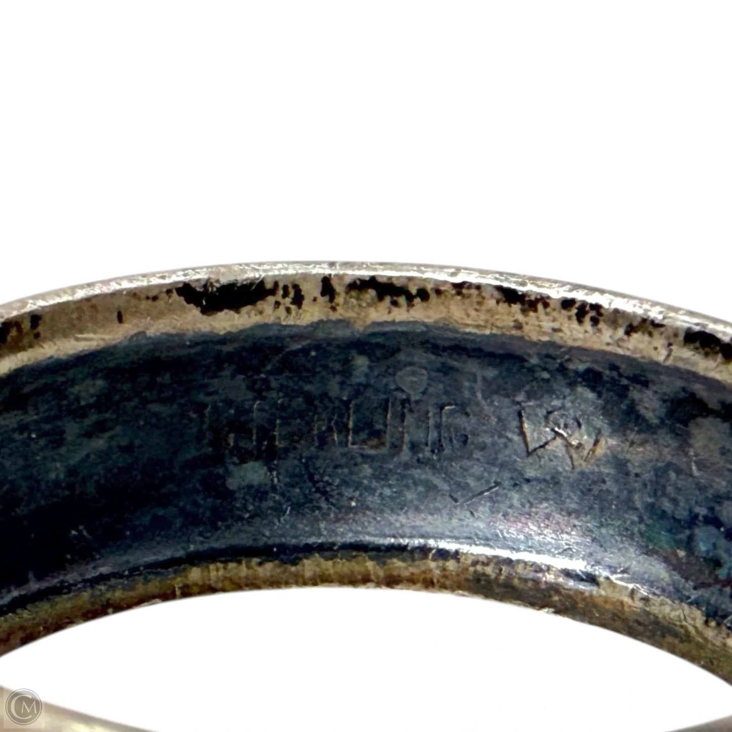 Vintage Sterling Silver Etched Cigar Band Ring By J.D. Schlang, Size: 7