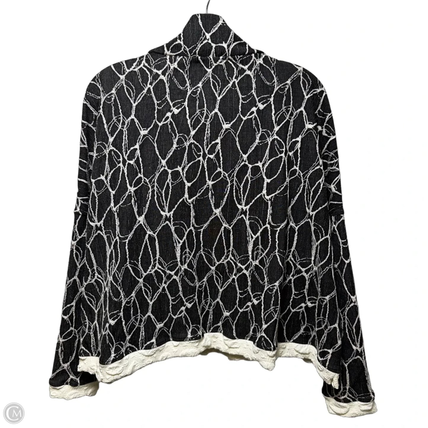 Double Zip Mock Neck Jacket By Moonlight By Y And S In Black & White, Size: M