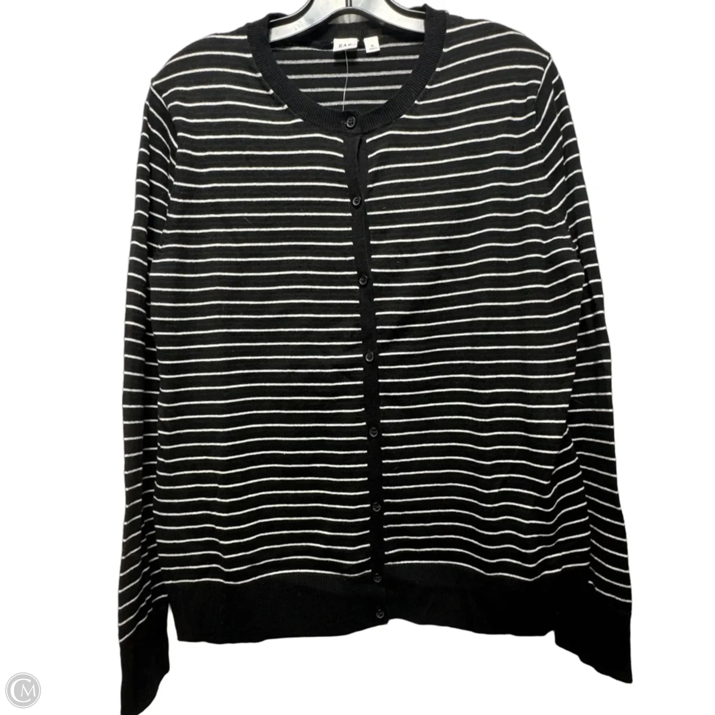 Sweater Cardigan By Gap In Striped Pattern, Size: Xl