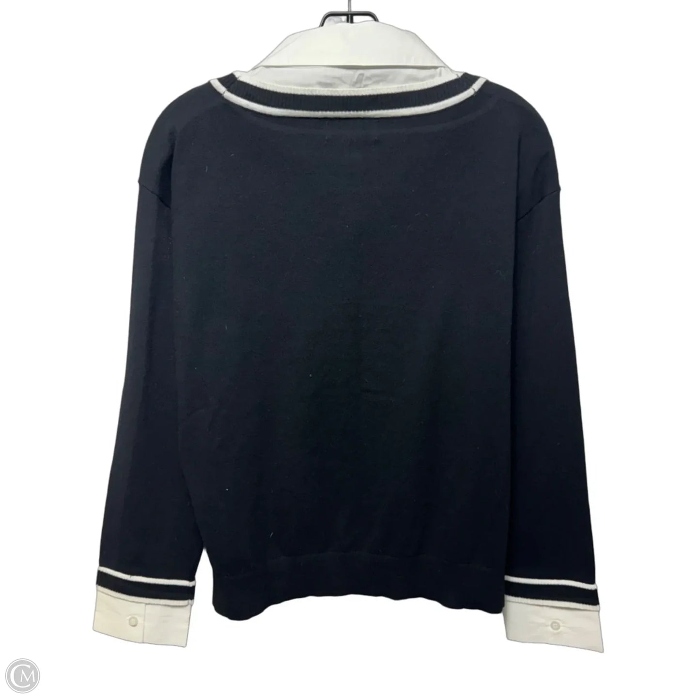 Sweater Designer By Karl Lagerfeld In Black & White, Size: M
