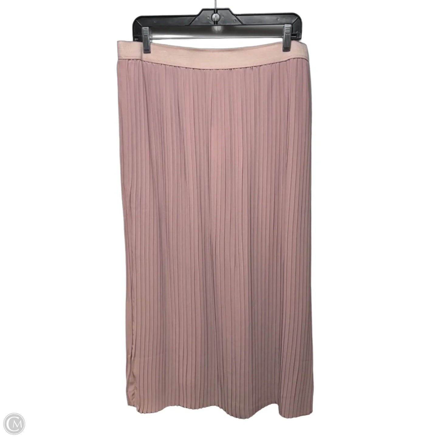 Pleated Skirt Midi By CobbleStone In Pink, Size: Xl
