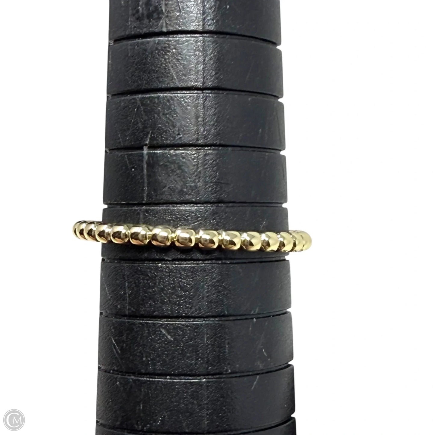 Gold Tone Thin Beaded Band Ring By Unbranded, Size: 8