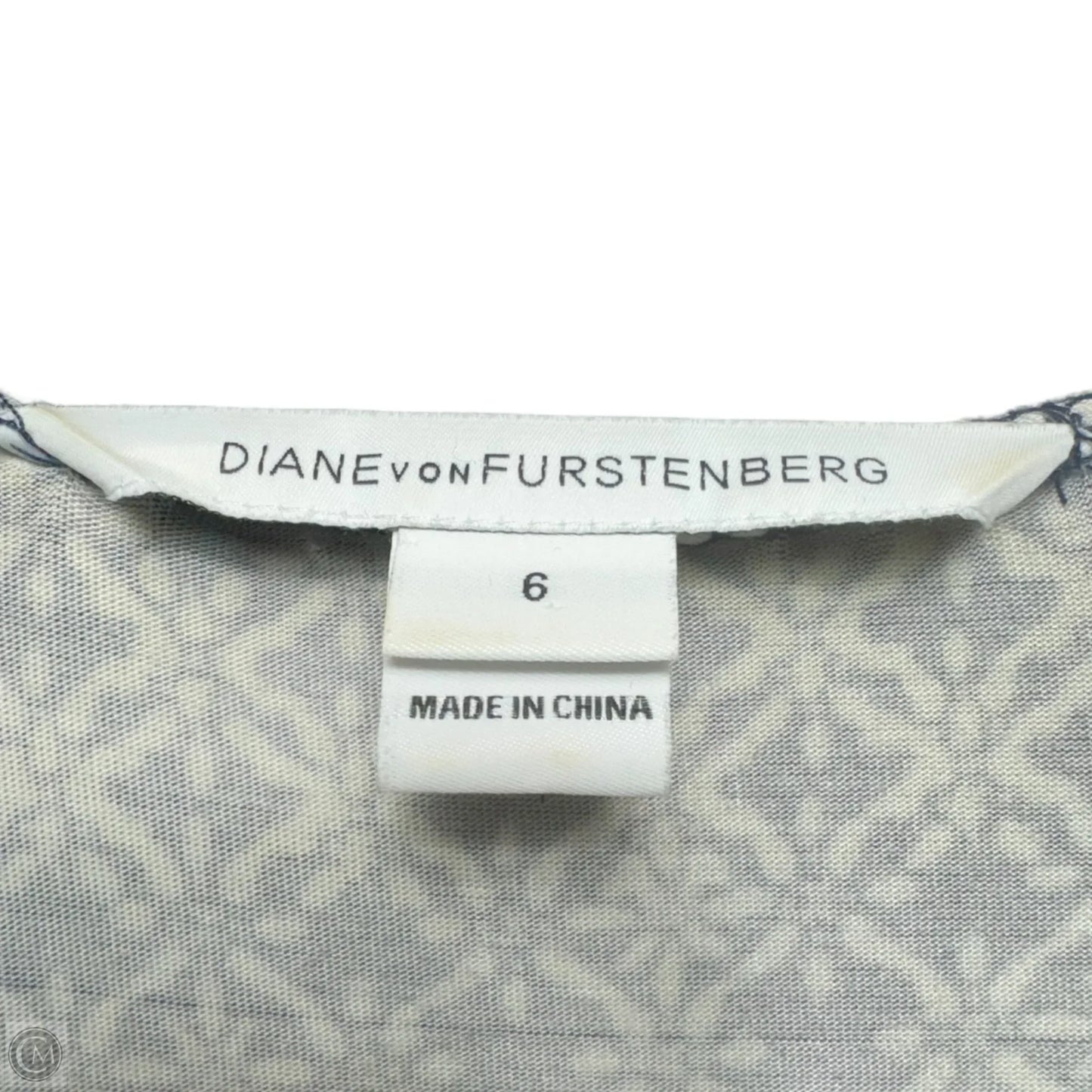 Sigourney Wrap Dress Designer By Diane Von Furstenberg In Blue & White, Size: 6