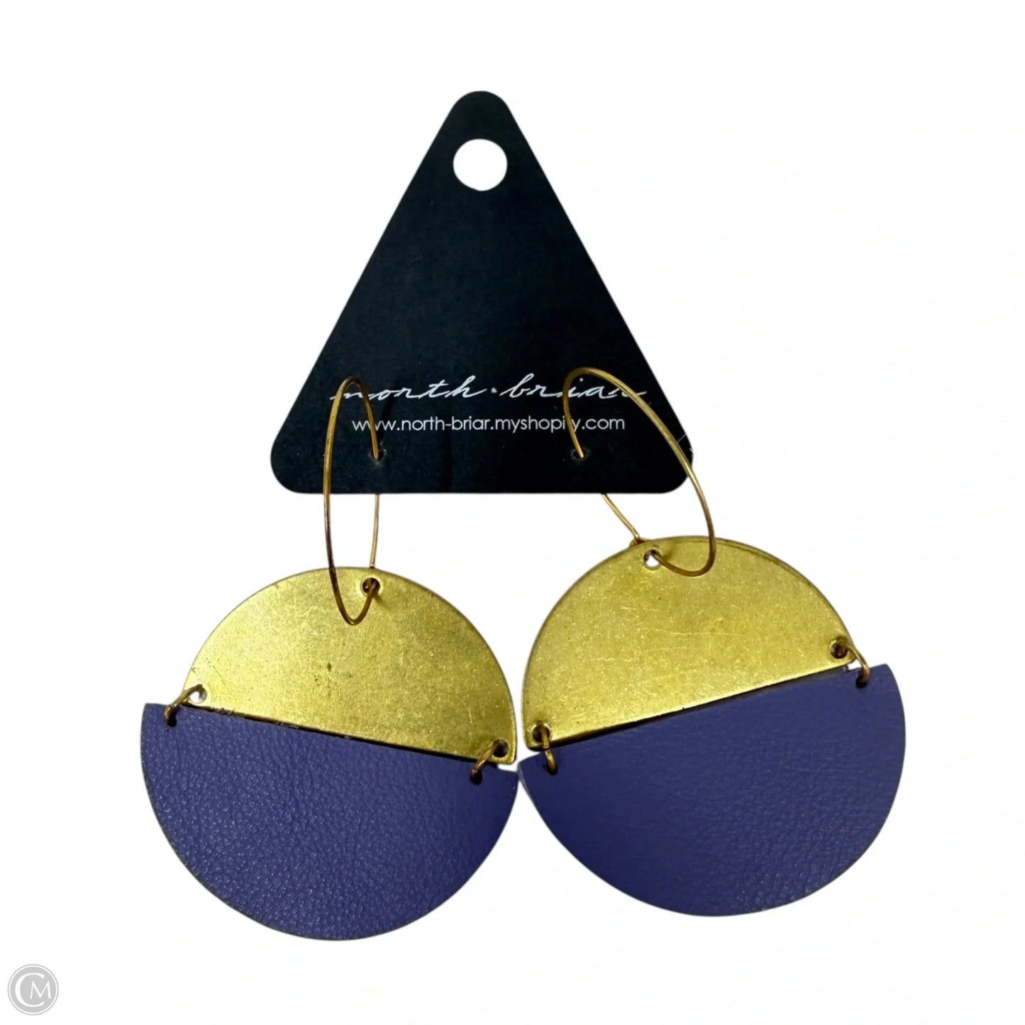 Leather & Metal Dangle/drop Earrings By North Briar