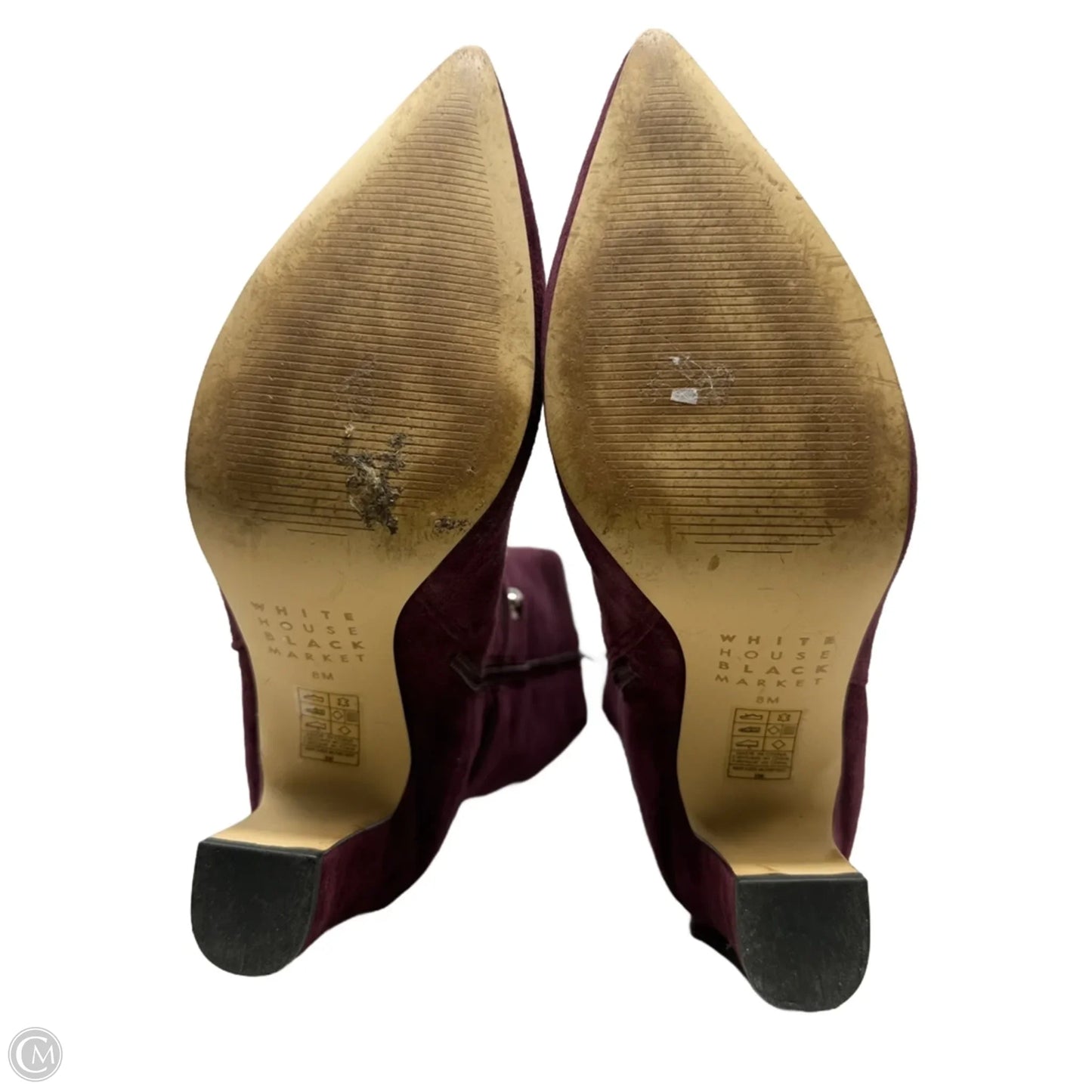 Suede Military High Heel Boots By White House Black Market In Maroon, Size: 8