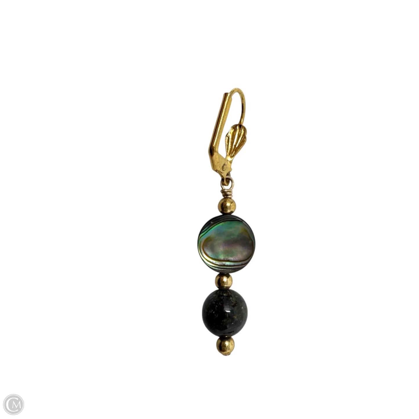 Abalone & Stone Beaded Dangle Earrings