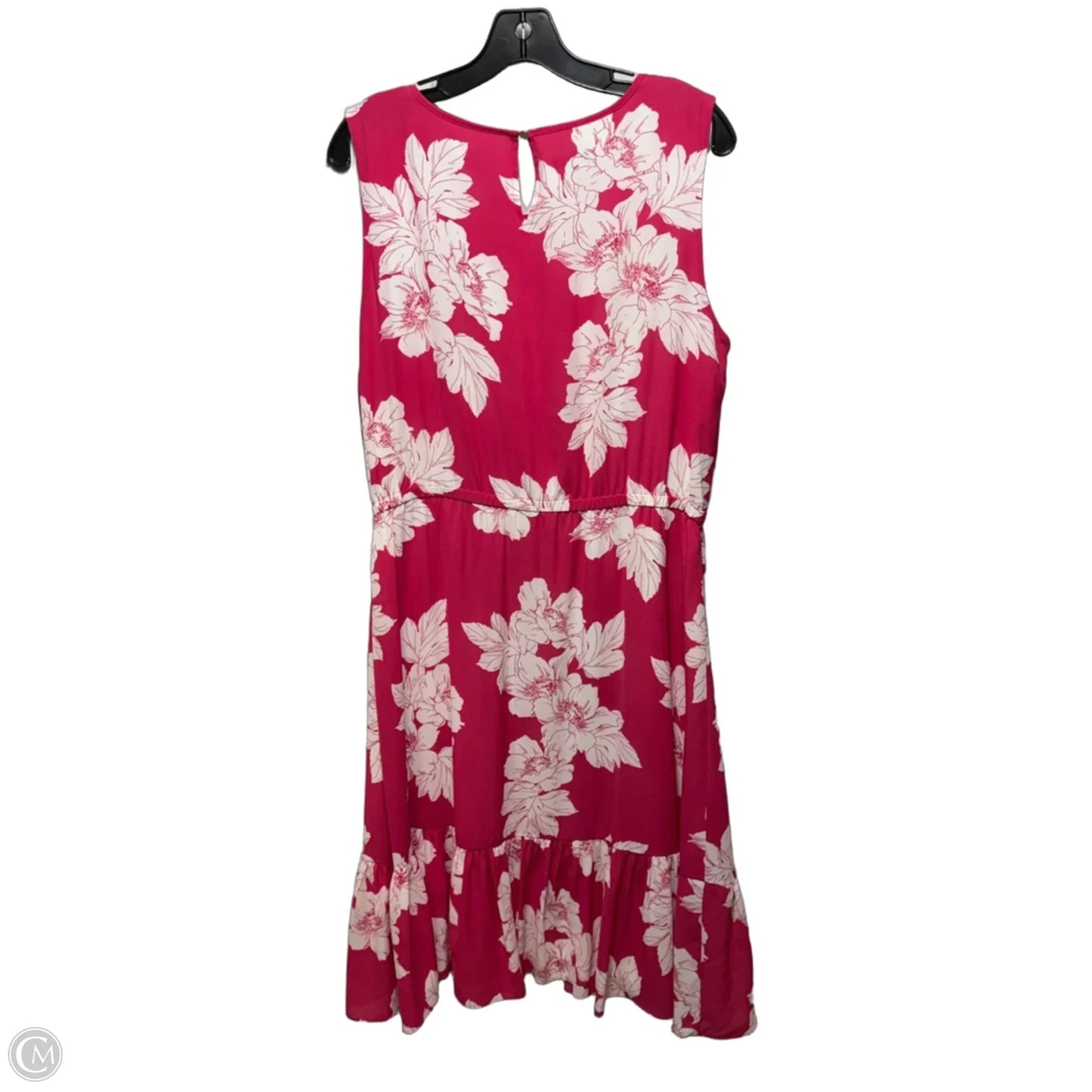 Dress Casual Midi By Talbots In Pink & White, Size: 14