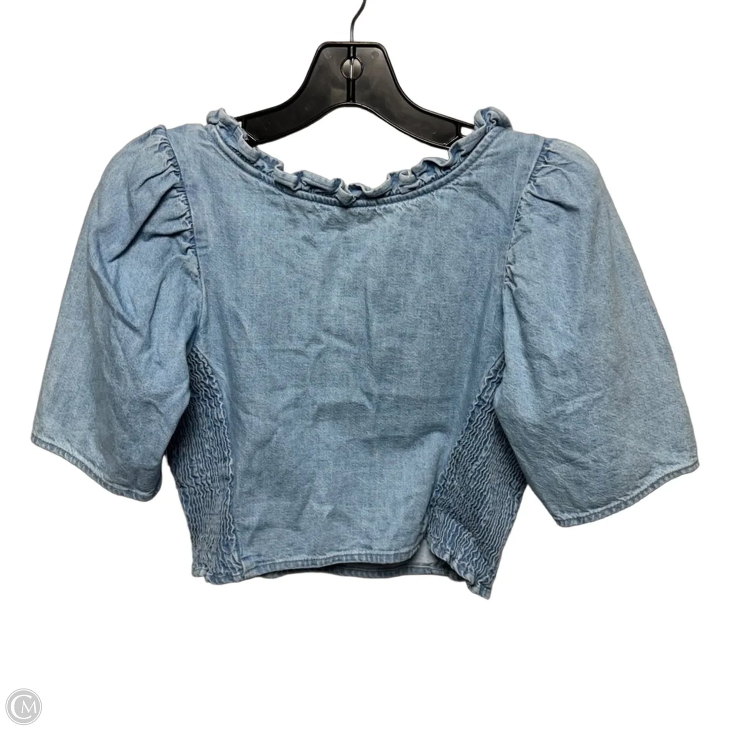 Louise Puff Sleeve Denim Blouse By Levis In Blue Denim, Size: XS