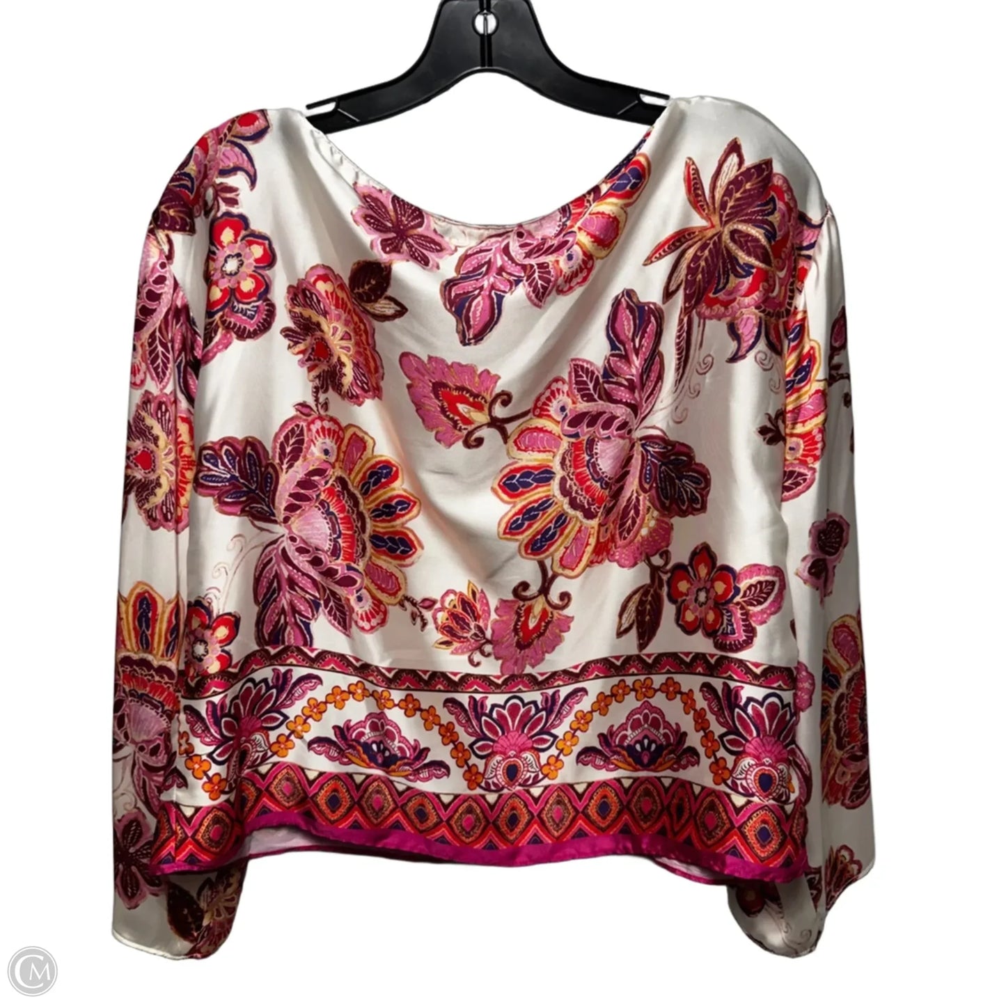 Top Long Sleeve By Zara In Floral Print, Size: M