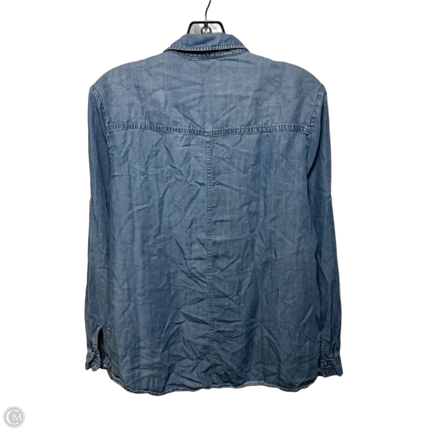 Top Long Sleeve By Quince In Blue Denim, Size: M
