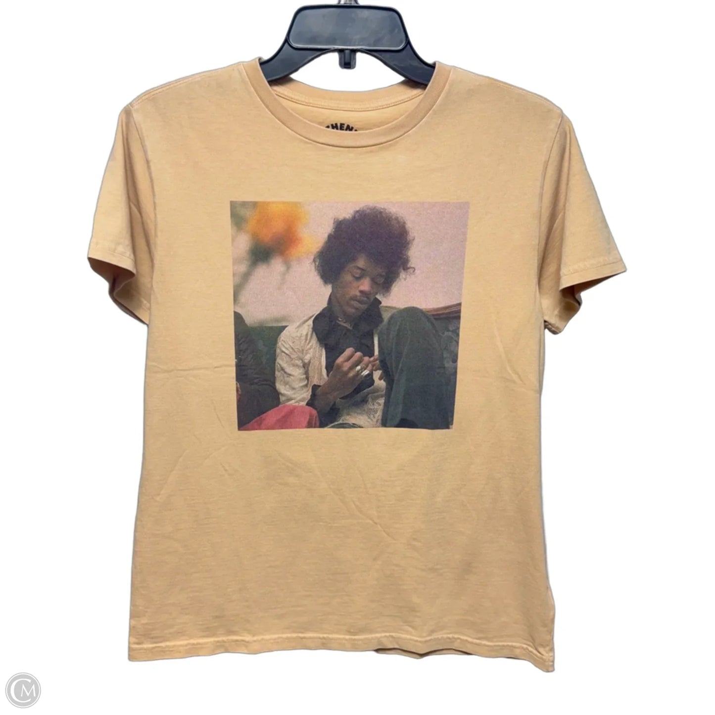 Jimi Hendrix Graphic Top Short Sleeve By Lucky Brand In Peach, Size: Xs