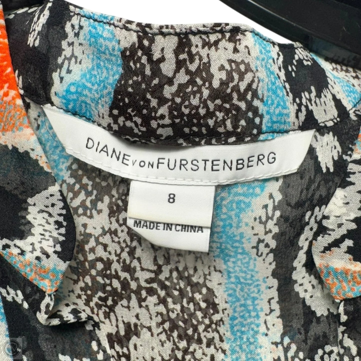 Gilmore Snake Printed Silk Chiffon Blouse Designer By Diane Von Furstenberg In Multi-colored, Size: 8