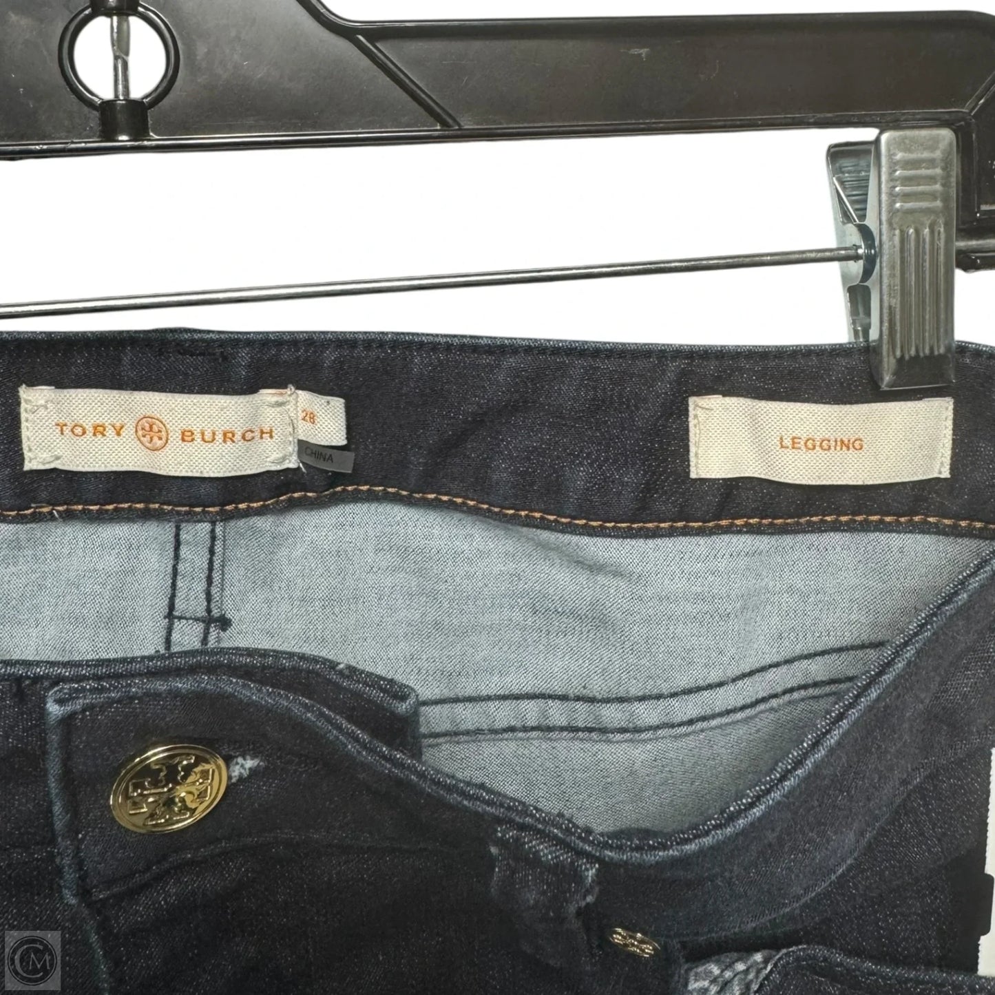 Legging Jeans Designer By Tory Burch In Blue Denim, Size: 6