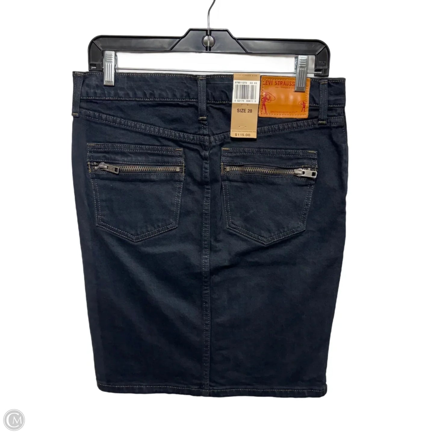 Zippit Skirt Midi By Levis In Blue Denim, Size: 28