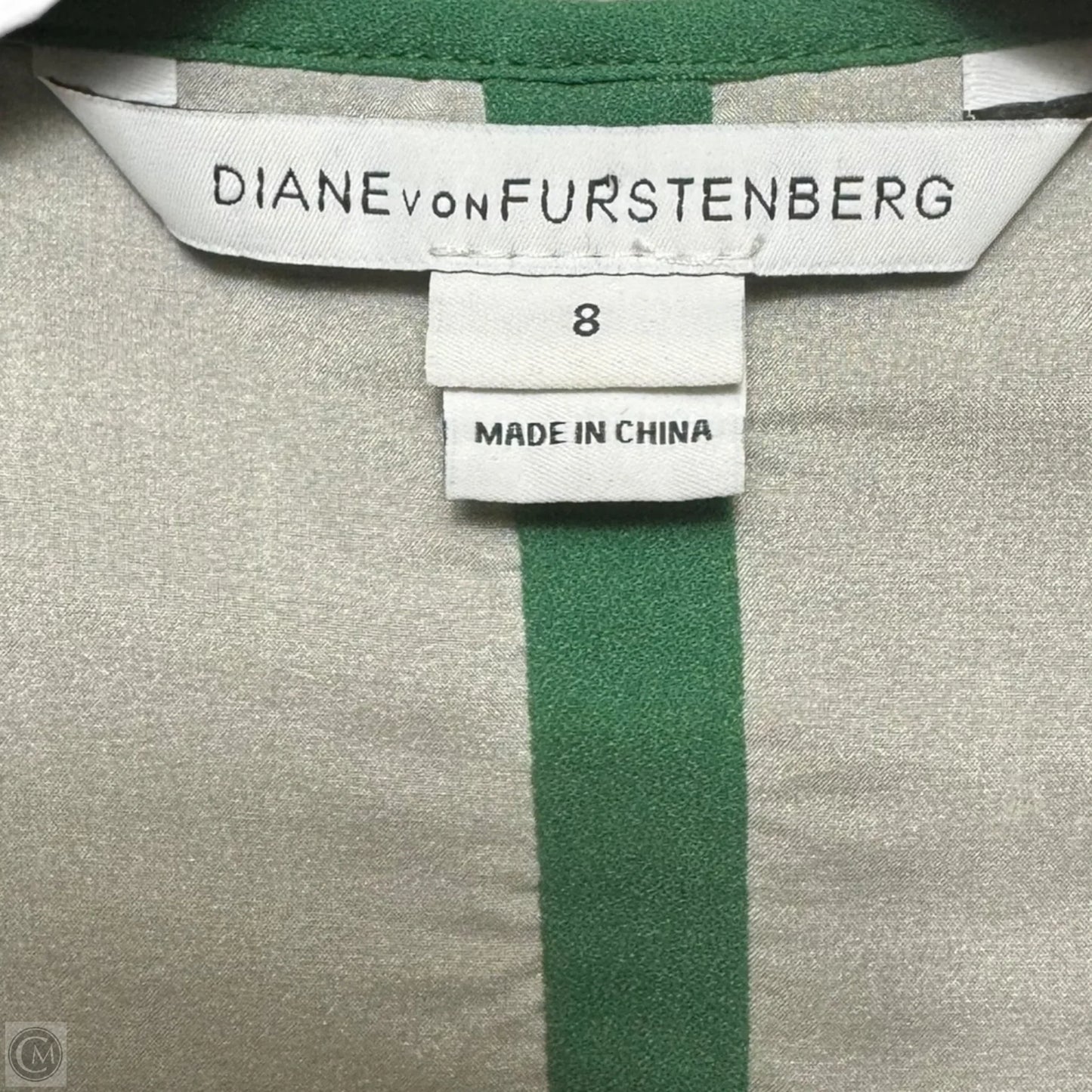 Eyelet Jacket Designer By Diane Von Furstenberg In Green, Size: 8