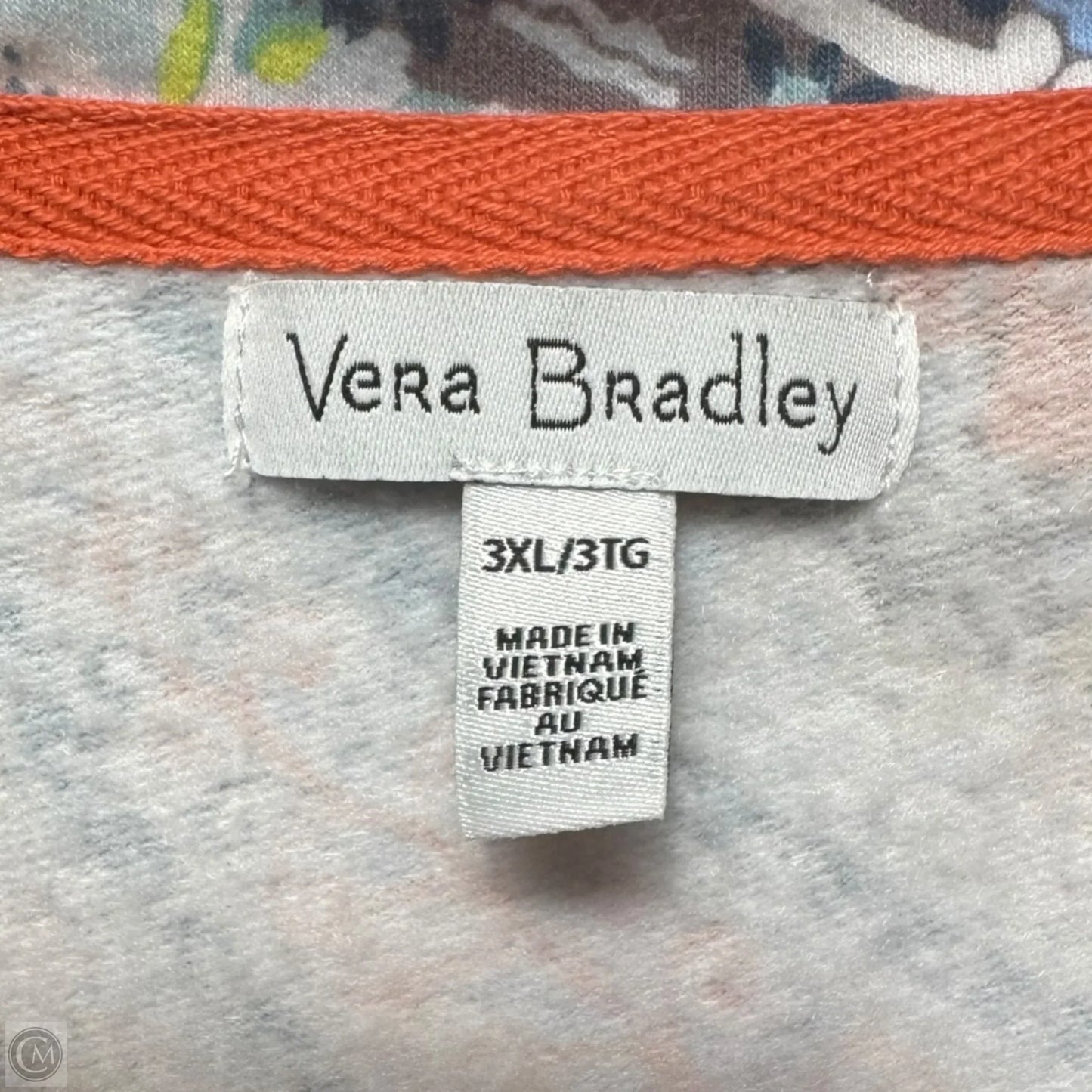 Athletic Top Long Sleeve Collar By Vera Bradley In Paisley Print, Size: 3XL