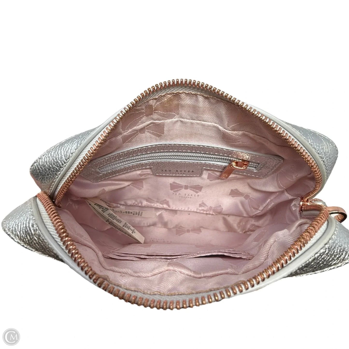 Darwina Metallic Tassel Leather Camera Crossbody Bag By Ted Baker, Size: Small