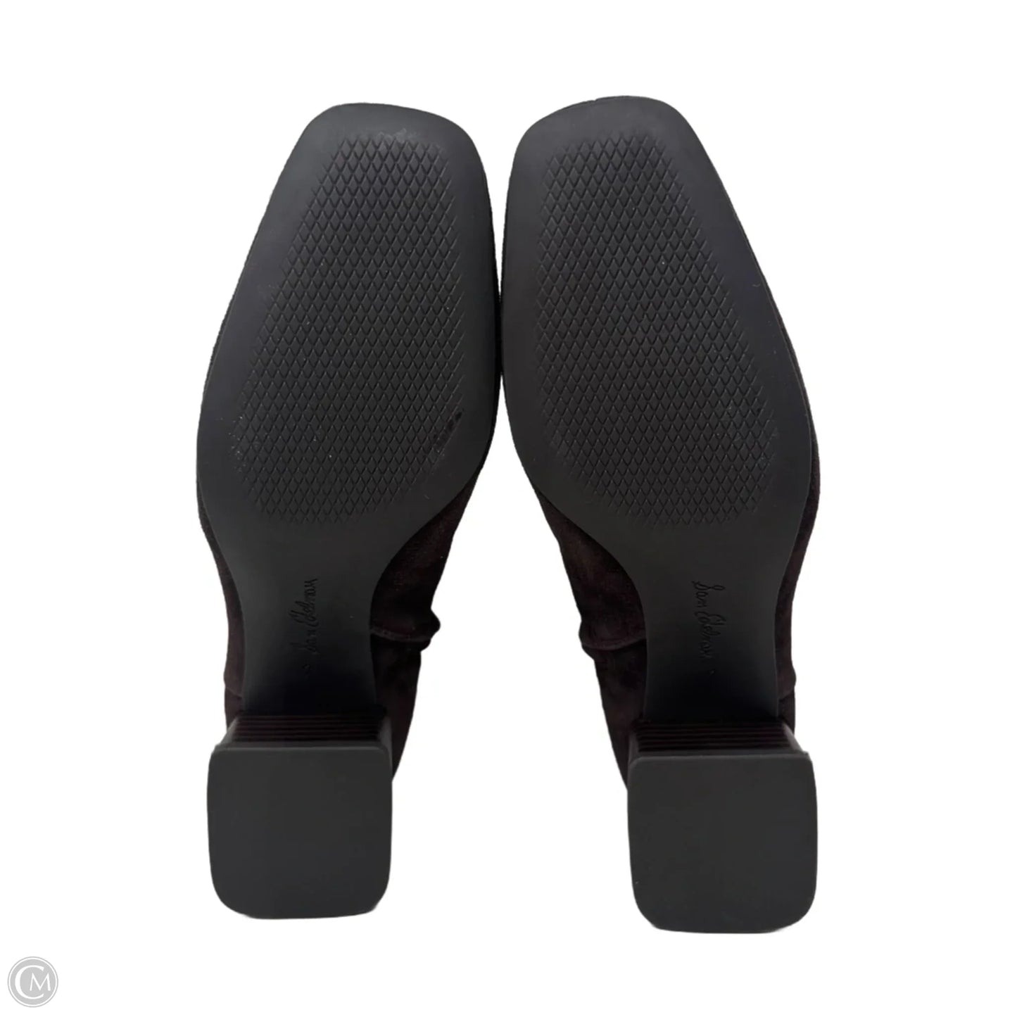 Suede Block Heel Boots Ankle Heels By Sam Edelman In Brown, Size: 7