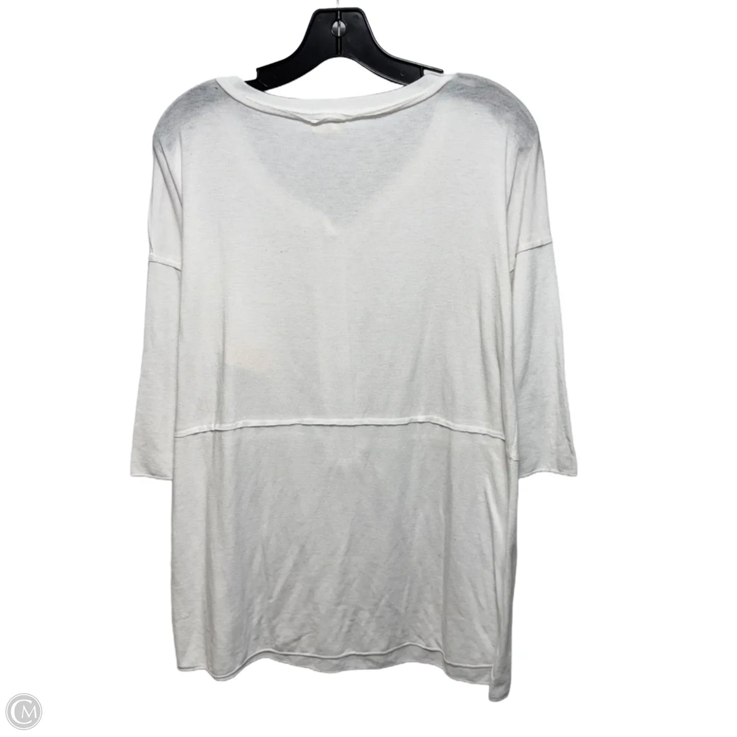 Top 3/4 Sleeve By Pol In White, Size: M