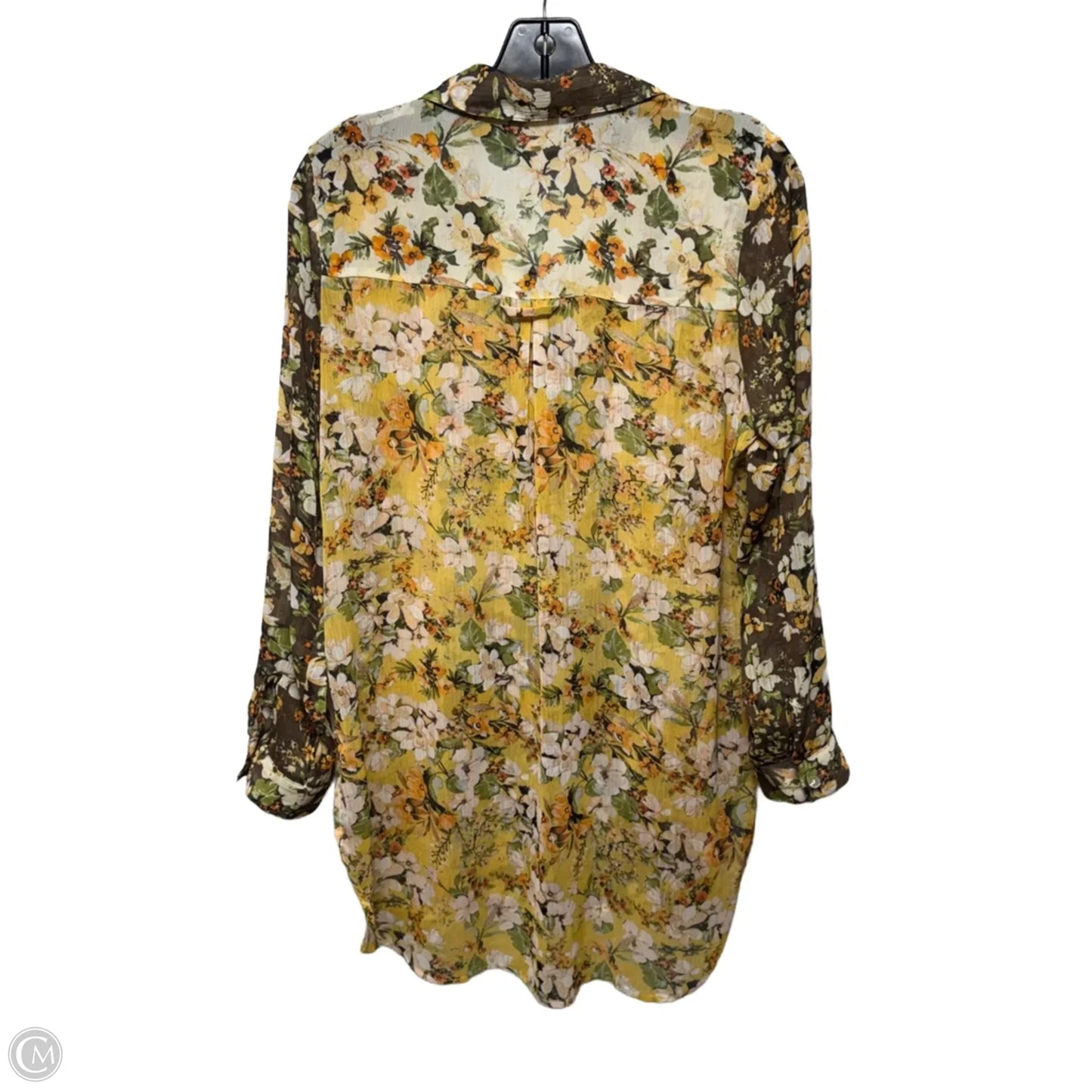 Tunic Long Sleeve By Fig and Flowers In Floral Print, Size: M