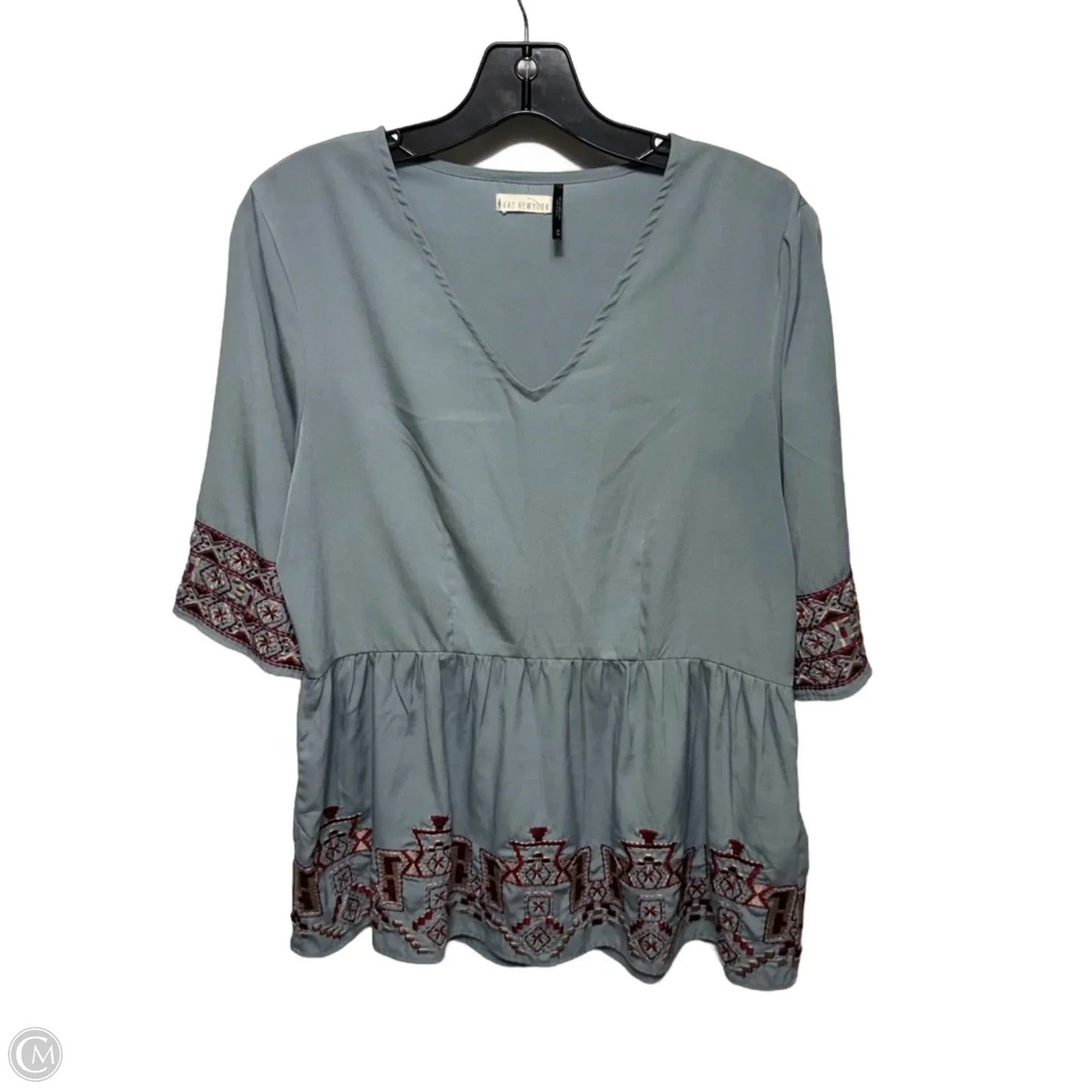 Top 3/4 Sleeve By kas New York In Blue, Size: M