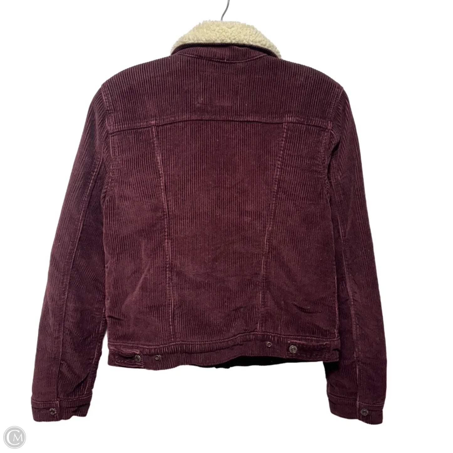 Corduroy Sherpa Trucker Jacket By Levi’s In Maroon, Size: S