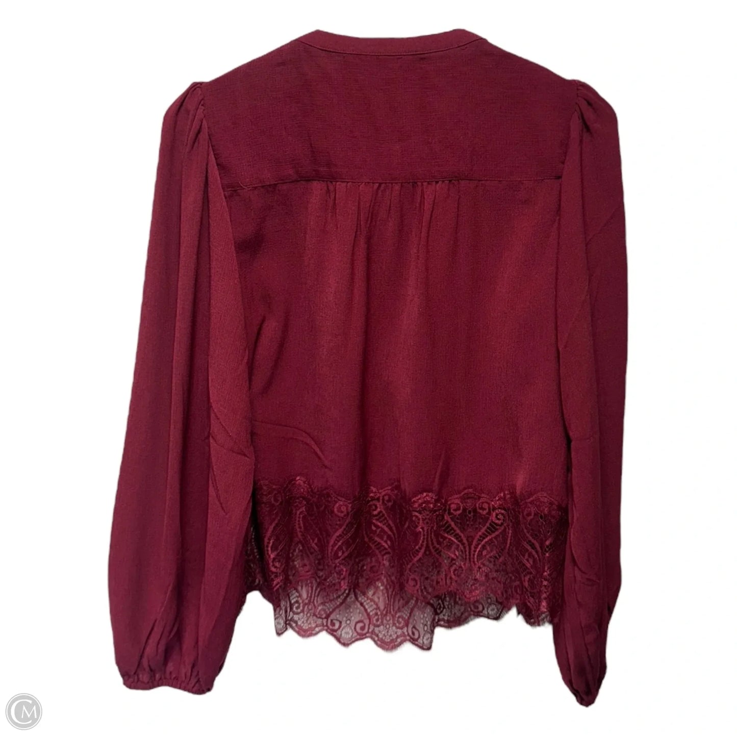 Top Long Sleeve Designer By Frye In Maroon, Size: S