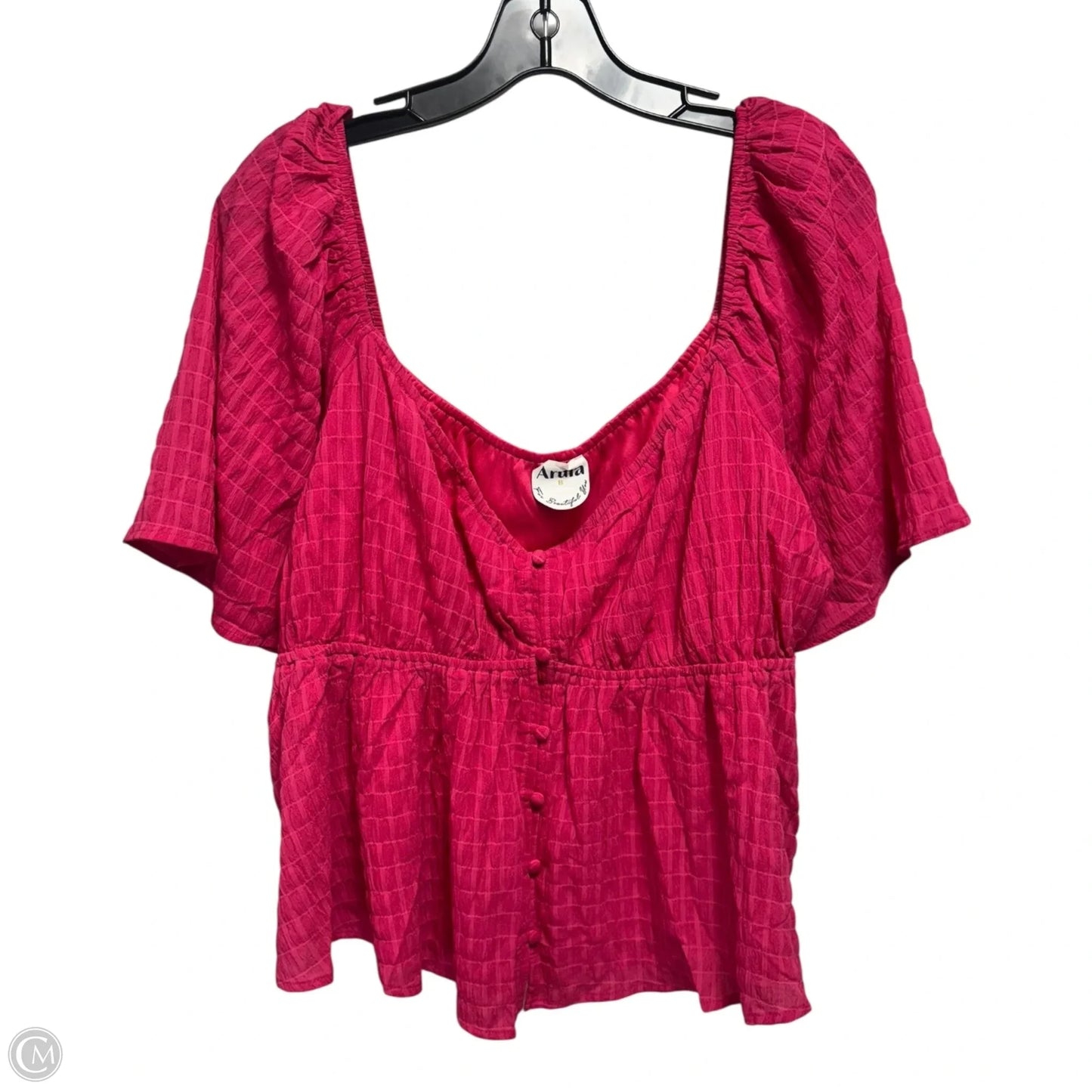 Top Short Sleeve By Arula In Pink, Size: 1x