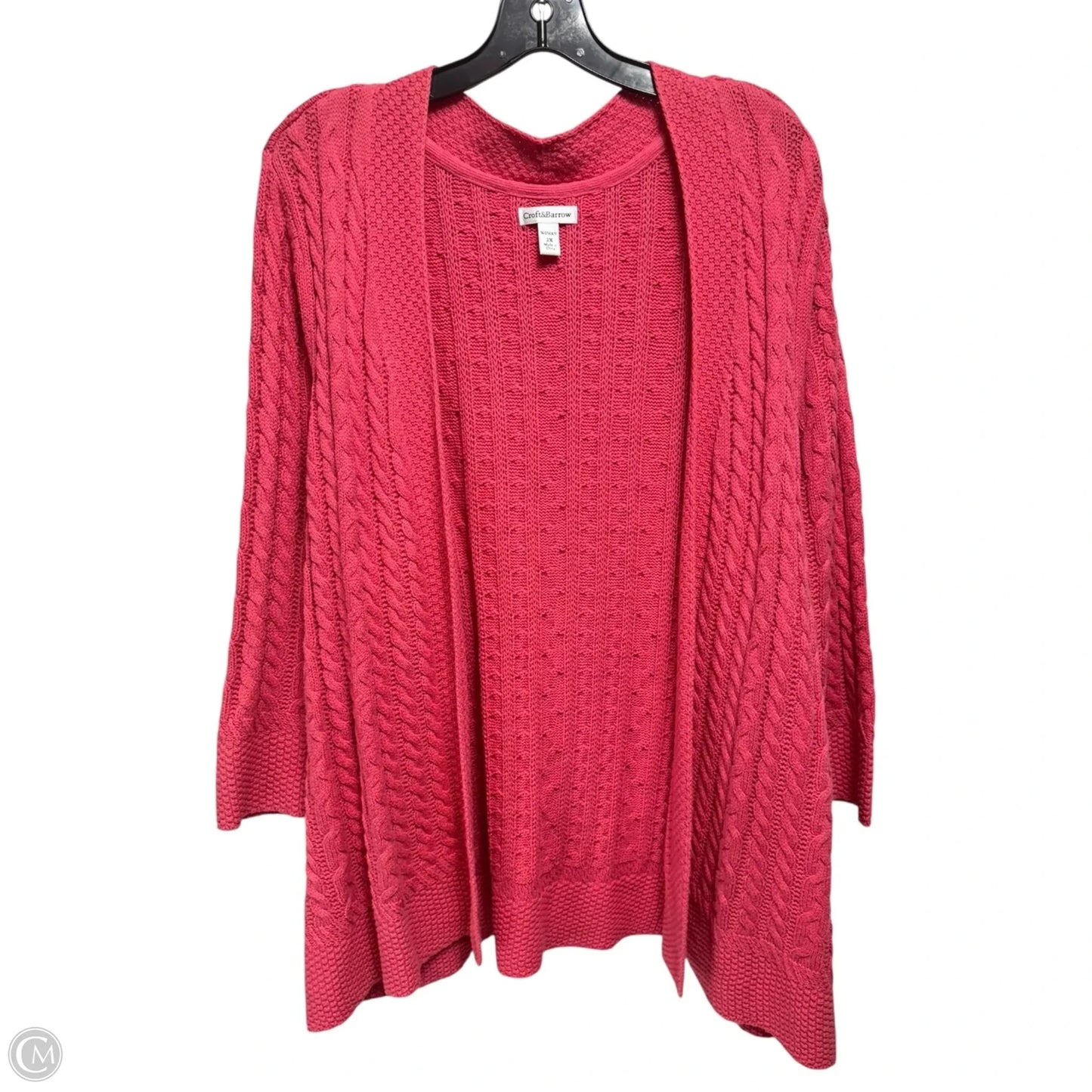 Sweater Cardigan By Croft And Barrow In Pink, Size: 2x