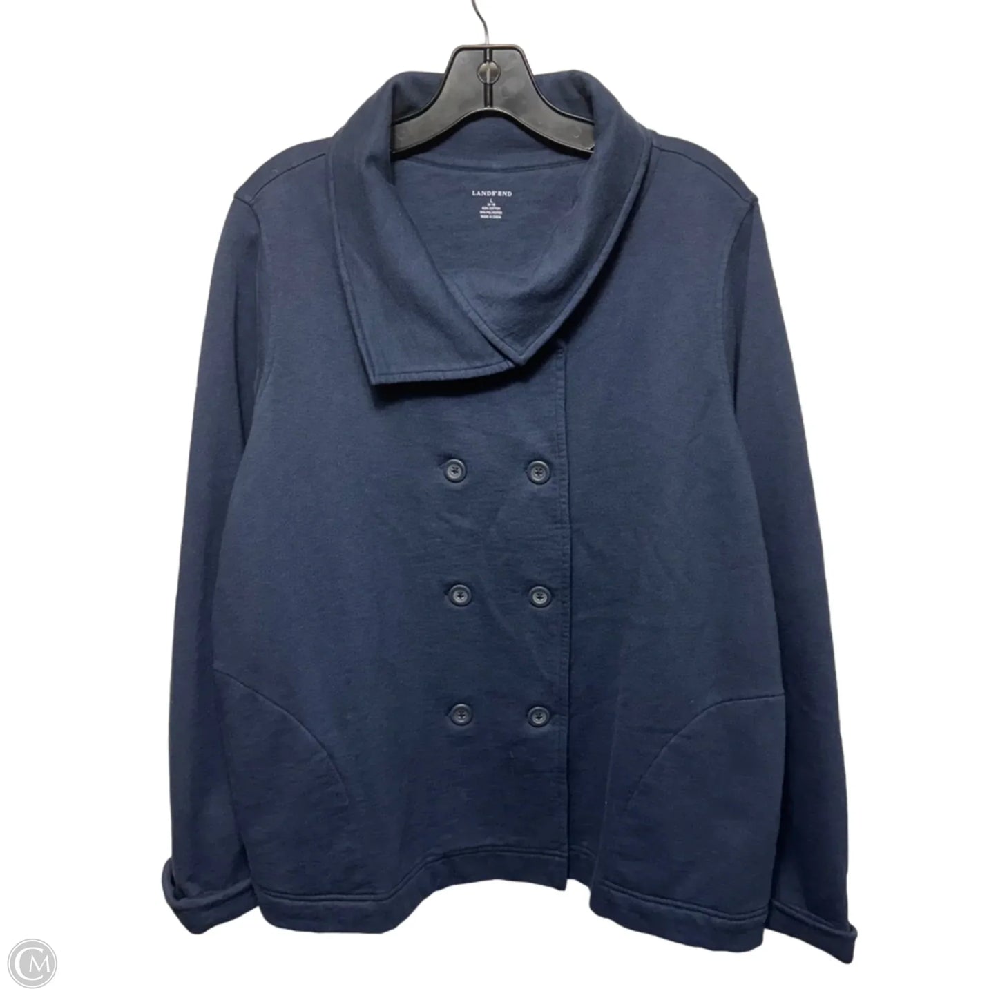 Starfish Slub Terry Jacket By Lands End In Blue, Size: L