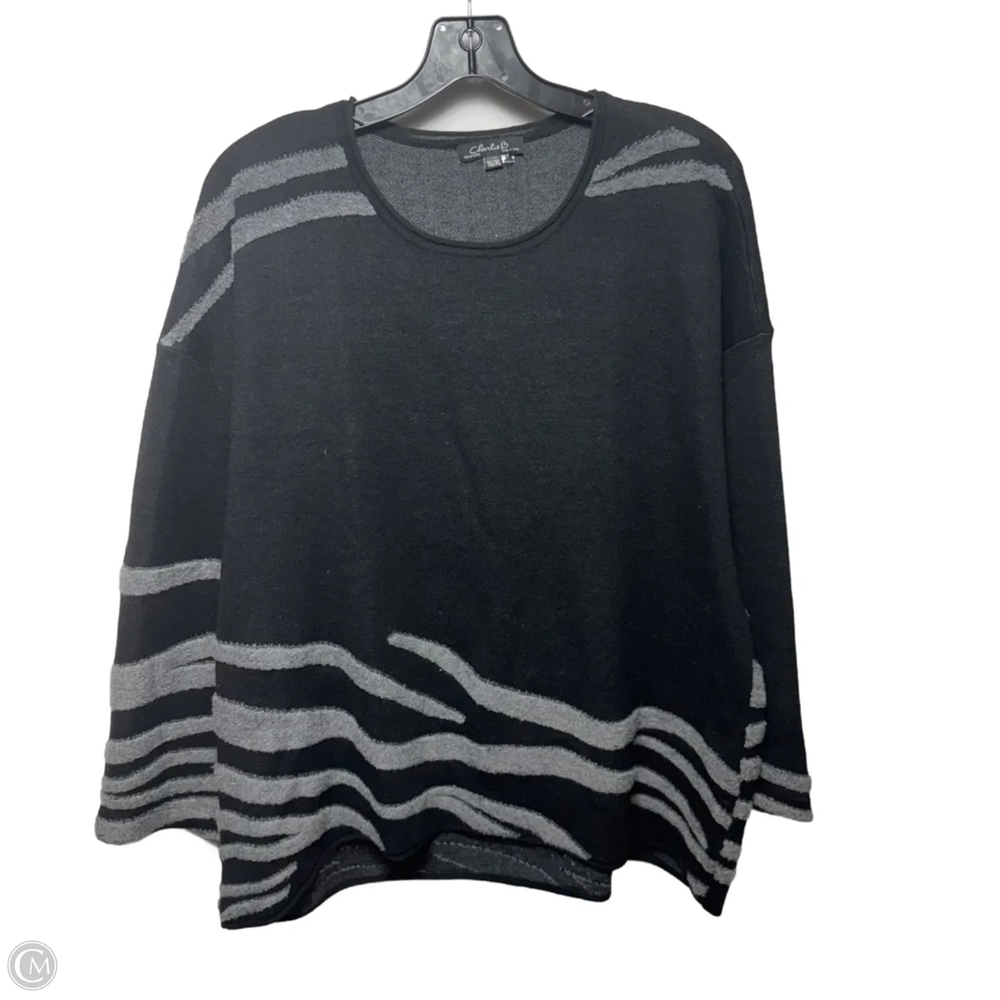 Sweater By Charlie B In Black & Grey, Size: Xl