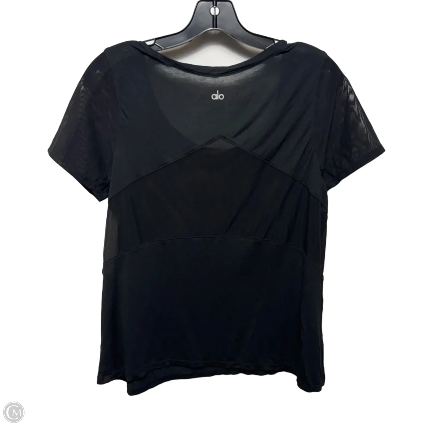 Mesh Trim Athletic Top Short Sleeve By Alo In Black, Size: L