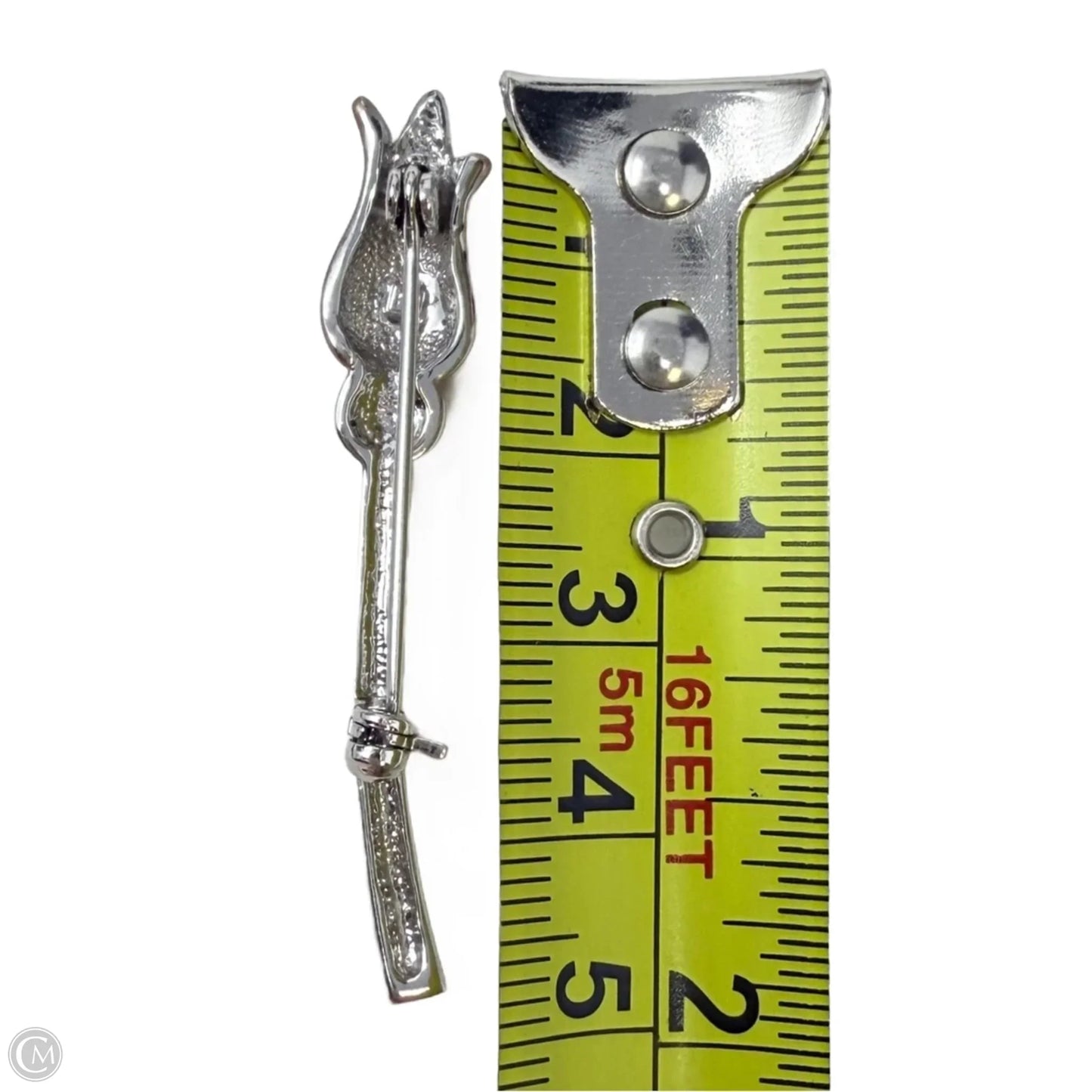 Vintage Two Tone Tulip Brooch Pin By FB